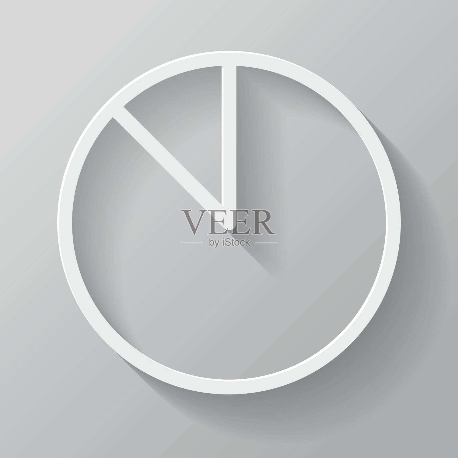 饼图纸细线界面图标与长阴影插画图片素材