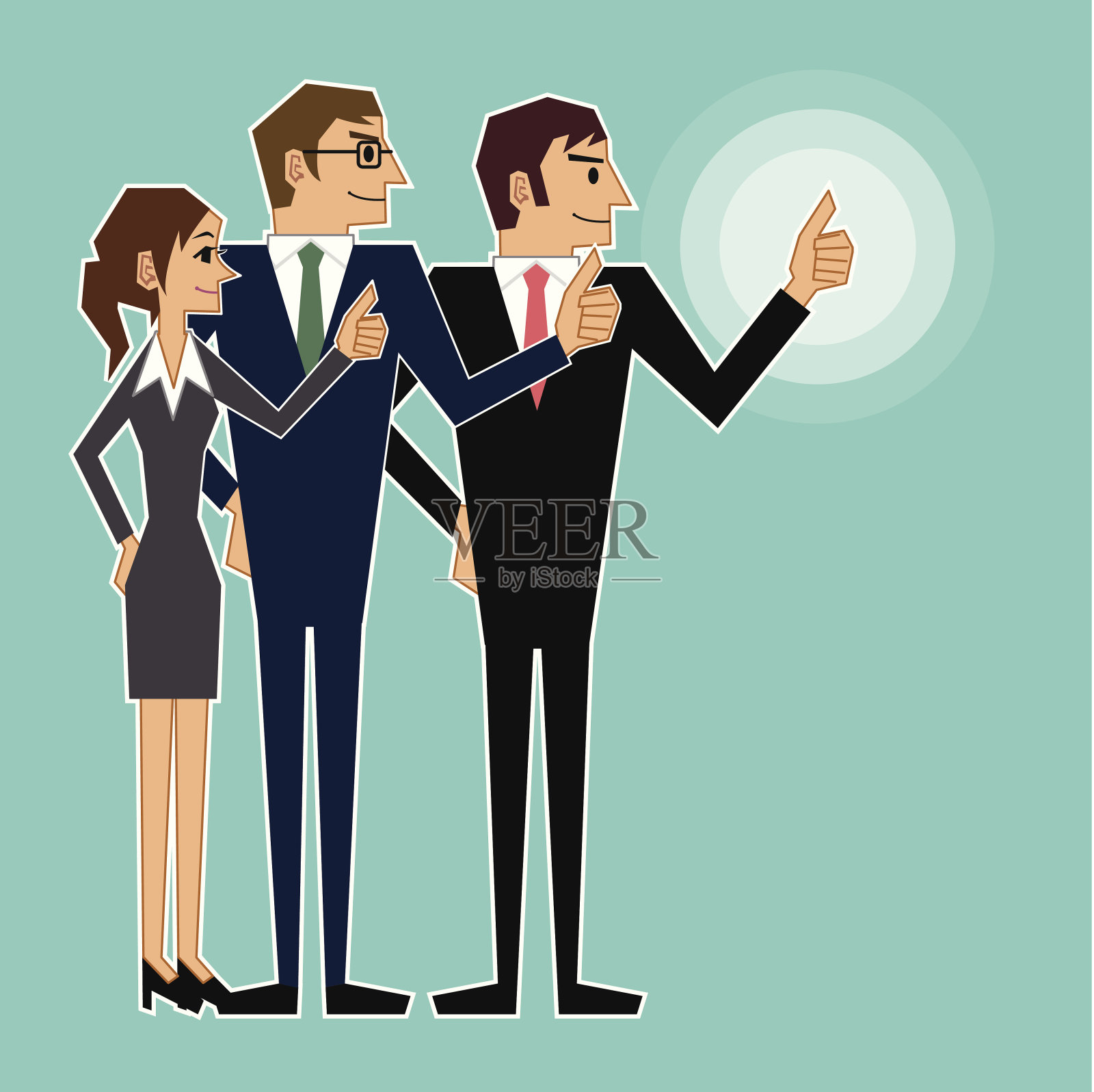 商业人士竖起大拇指插画图片素材