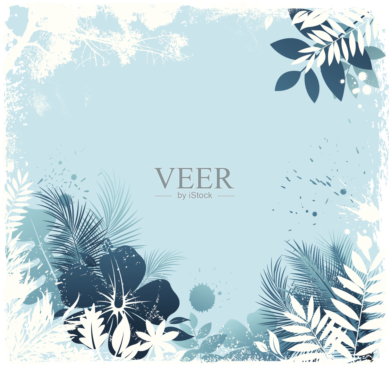 枯燥乏味的热带花朵插画图片素材