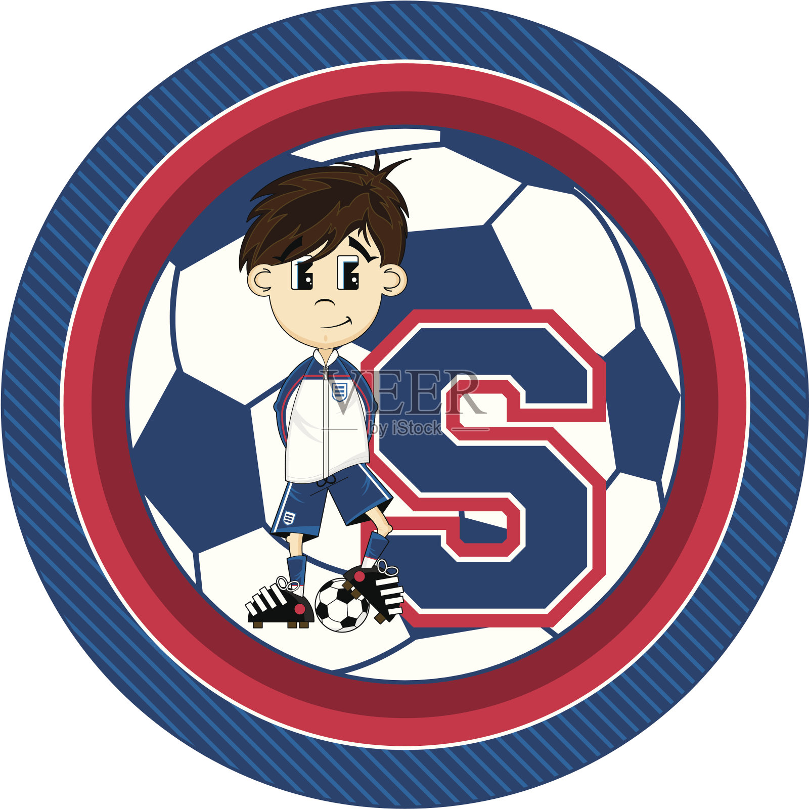 卡通足球男孩学习插图插画图片素材