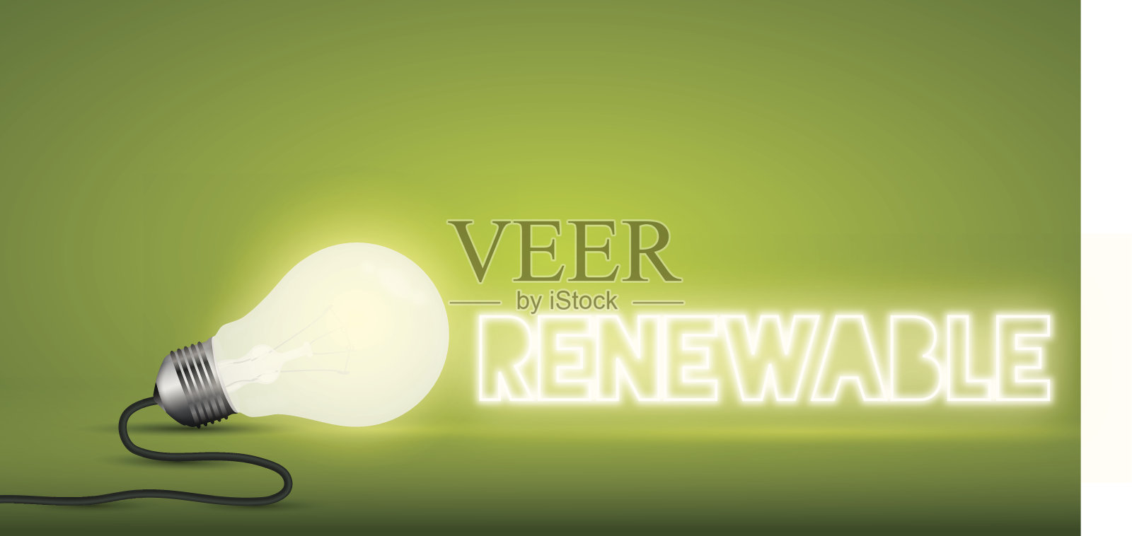 灯泡词可再生插画图片素材