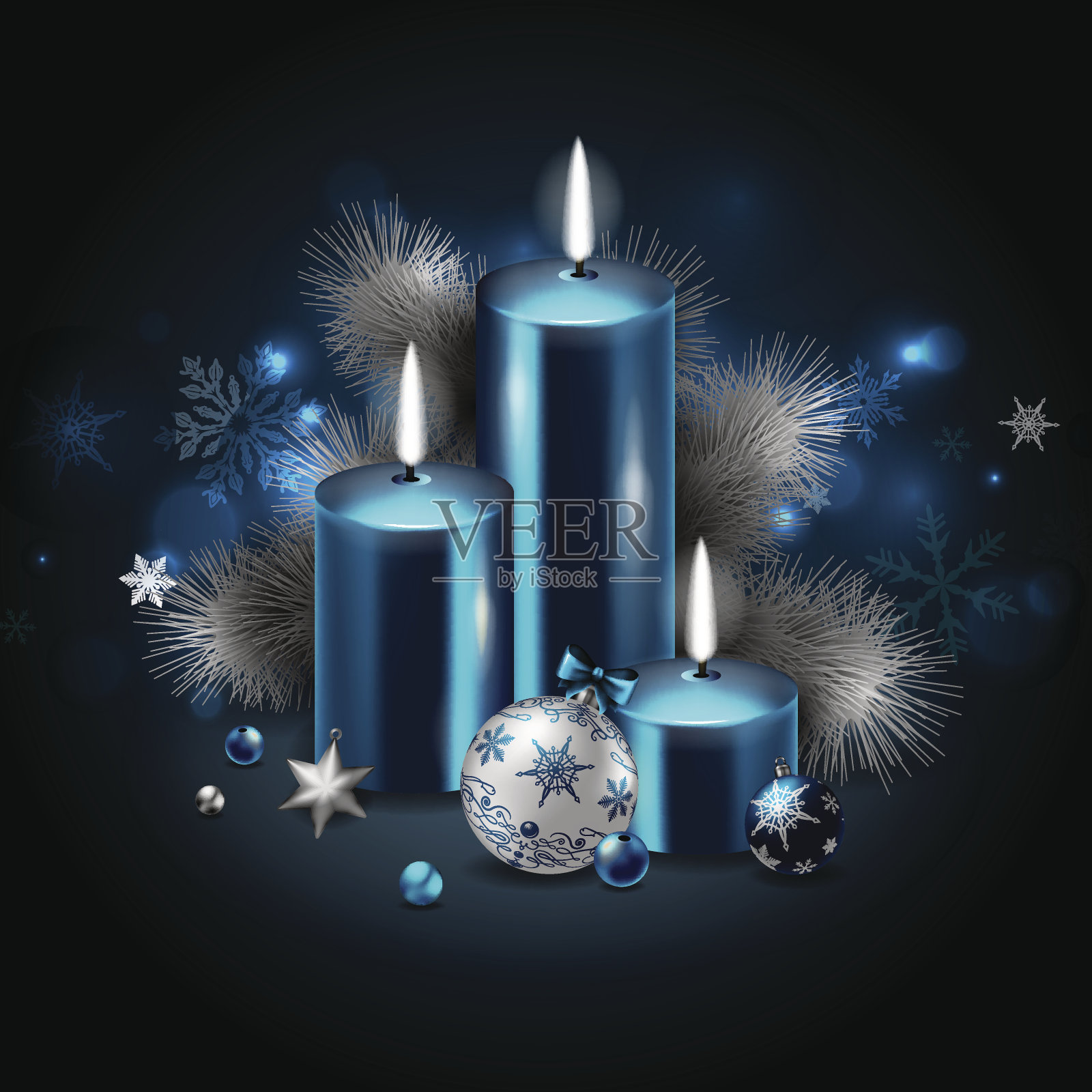 圣诞蜡烛插画图片素材