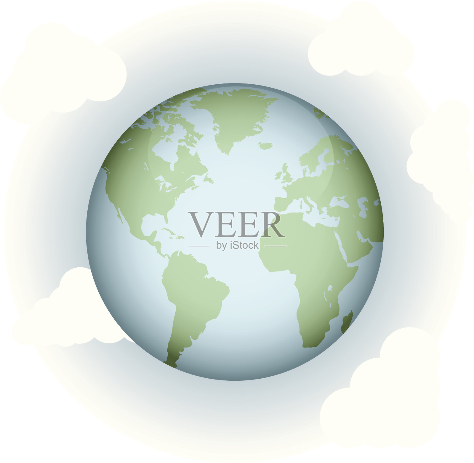 地球上灿烂的云雾插画图片素材