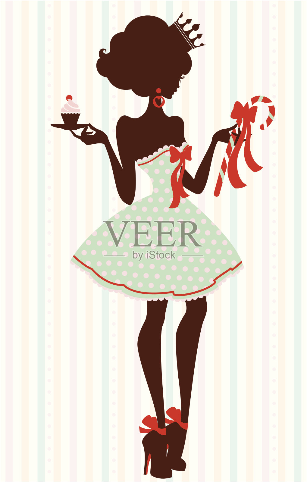 糖果公主蛋糕插画图片素材