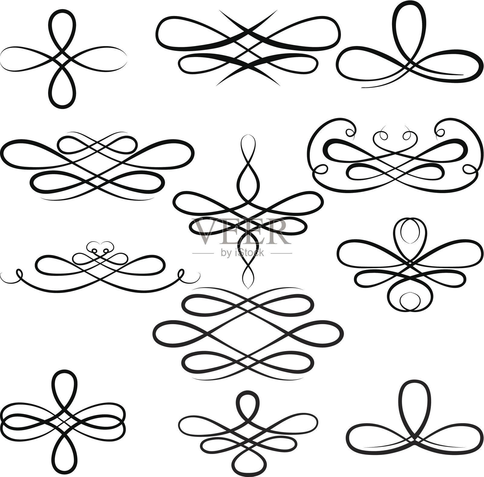 装饰性的漩涡设计元素图片