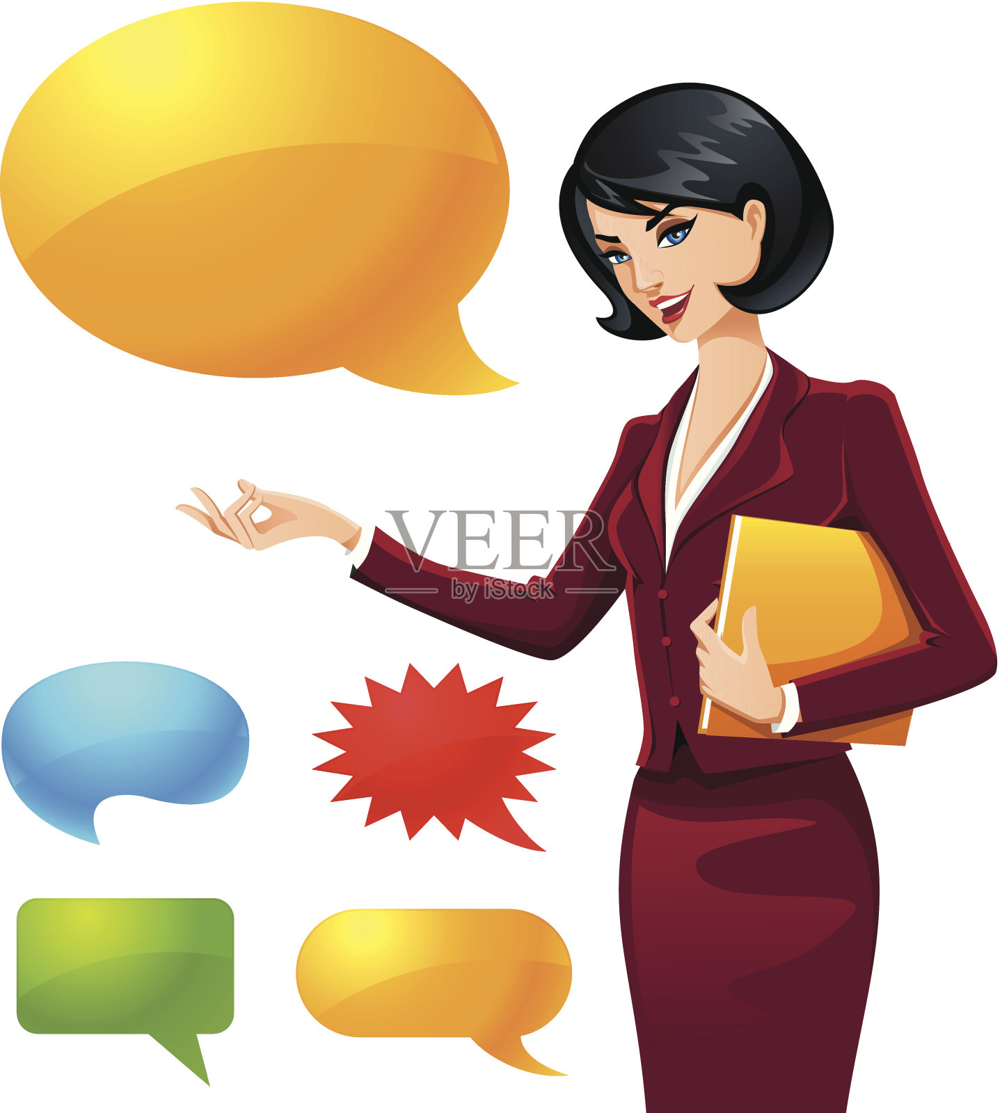 商业女性插画图片素材