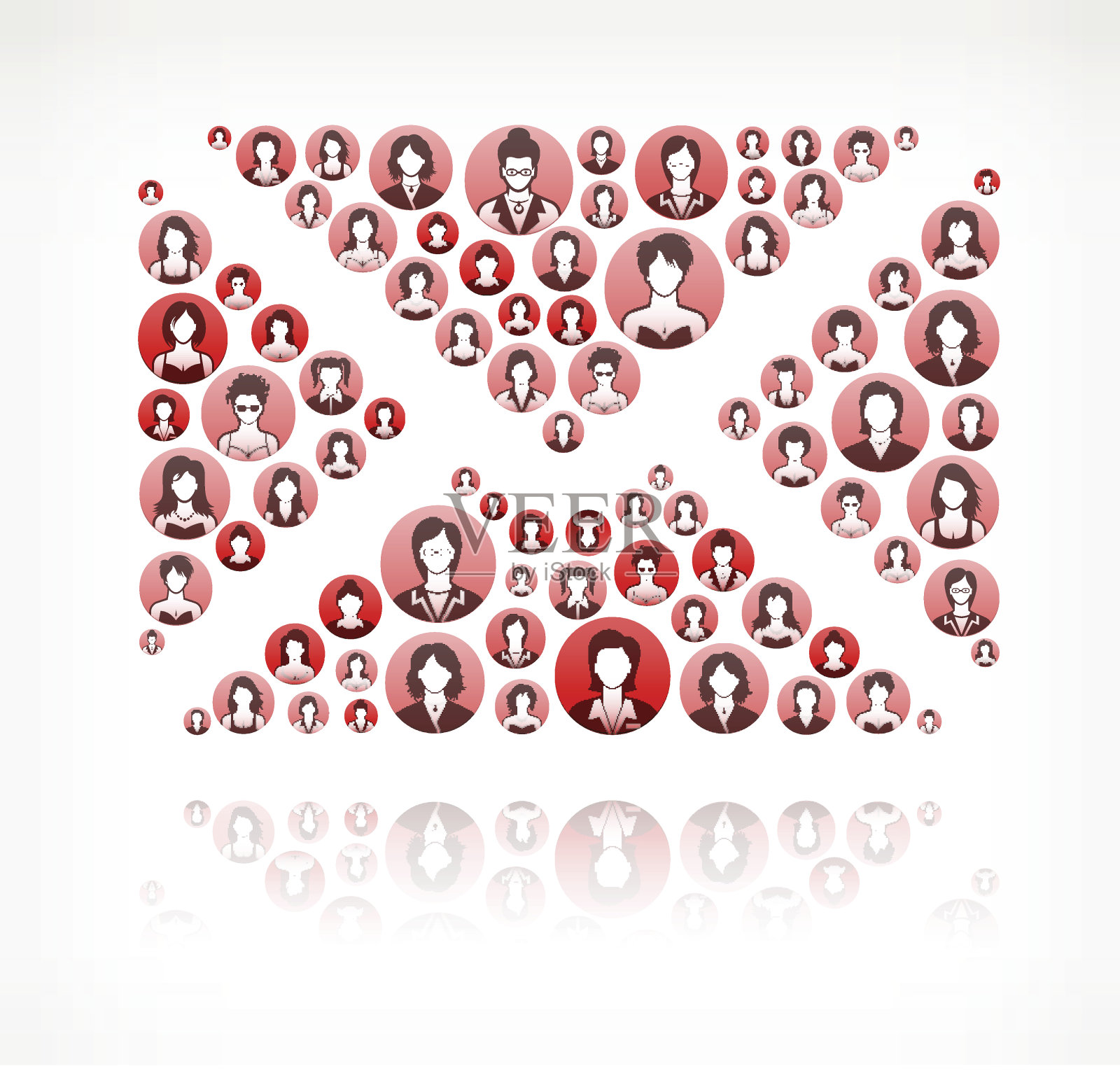 字母女人的脸女孩力量图案插画图片素材