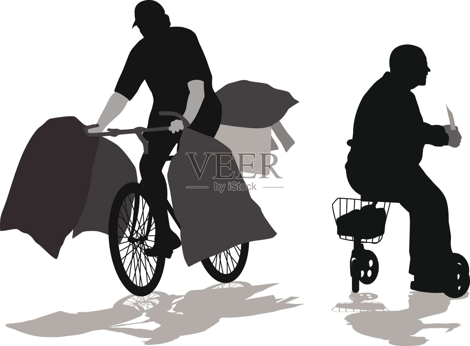 生活在贫困中的年轻人和老年人插画图片素材