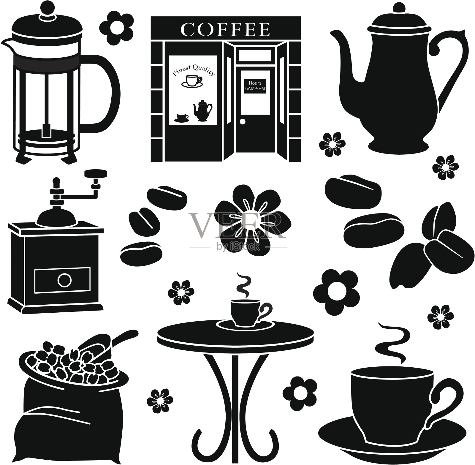 咖啡店插画图片素材