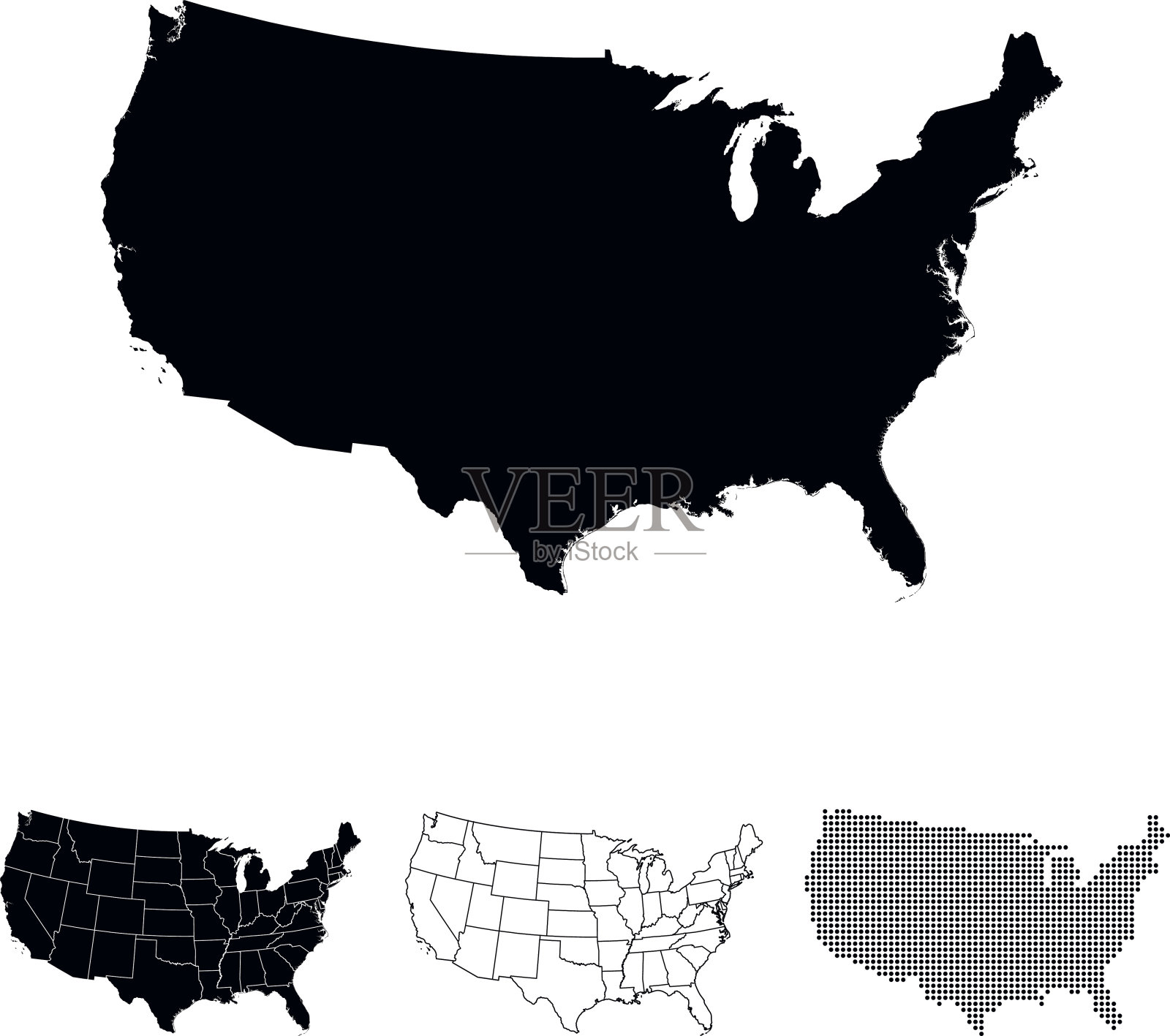 美国地图插画图片素材