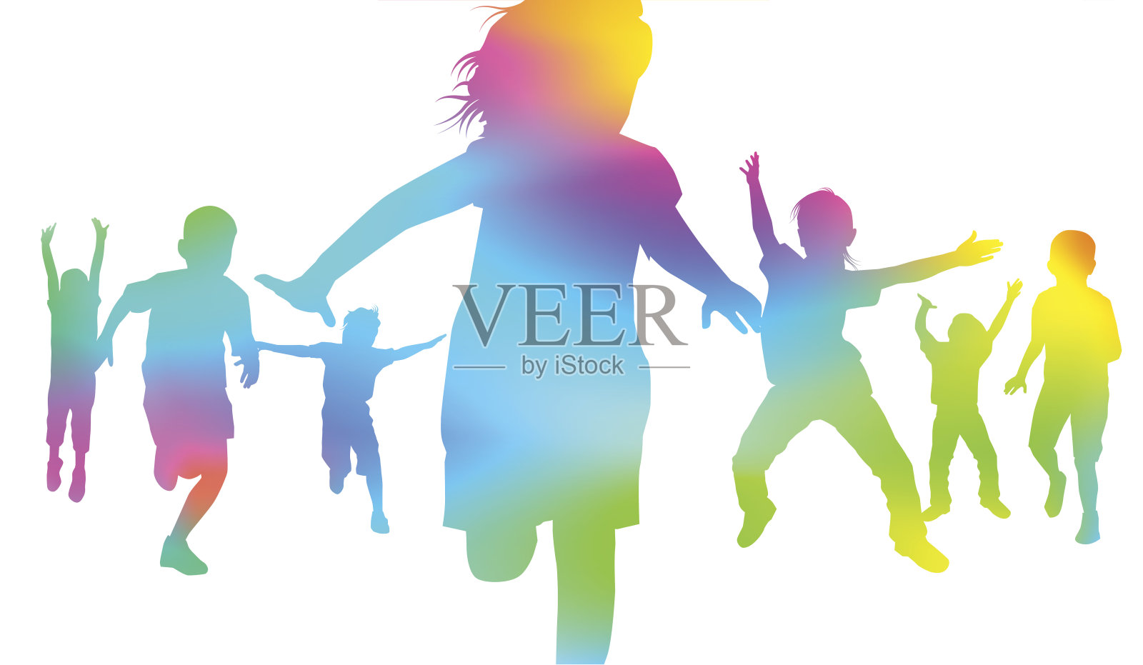 玩耍的孩子插画图片素材