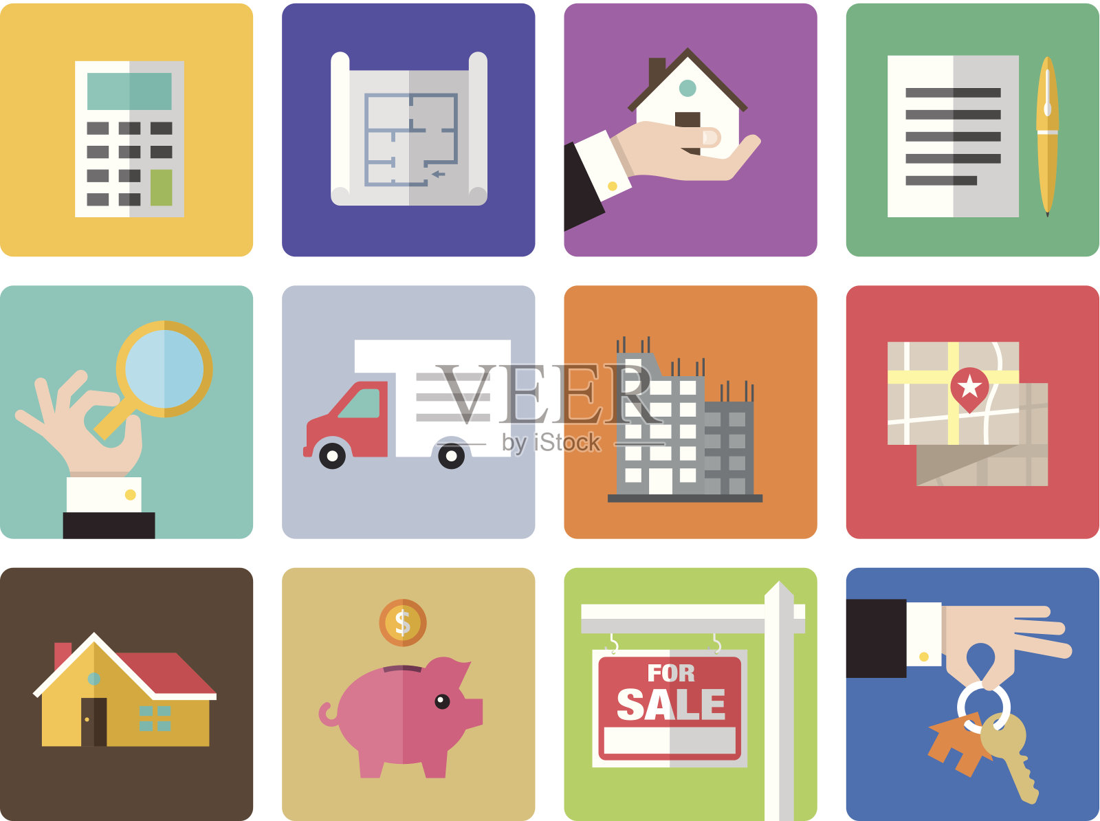 图标设置，房地产图标素材
