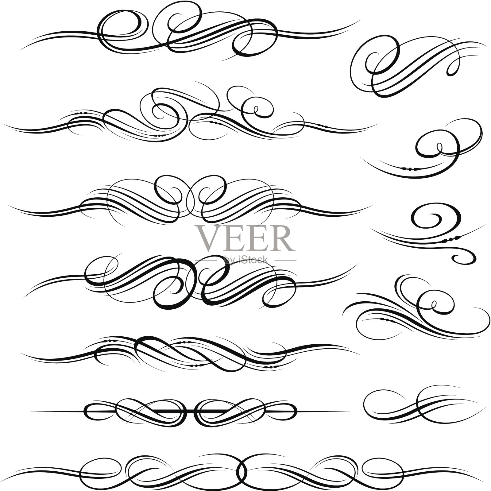 华丽的装饰卷轴设计设计元素图片