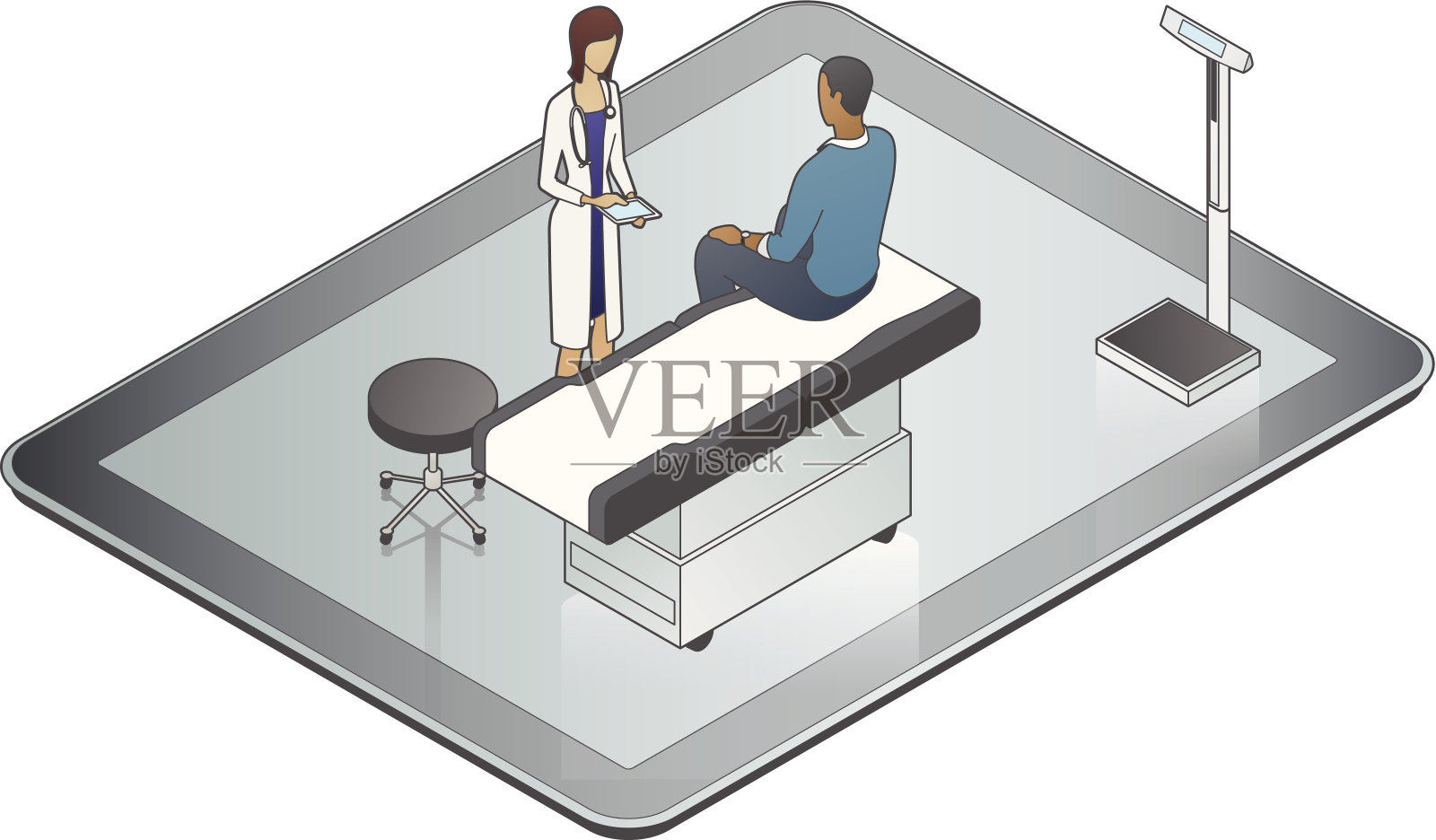 在线医生插画图片素材