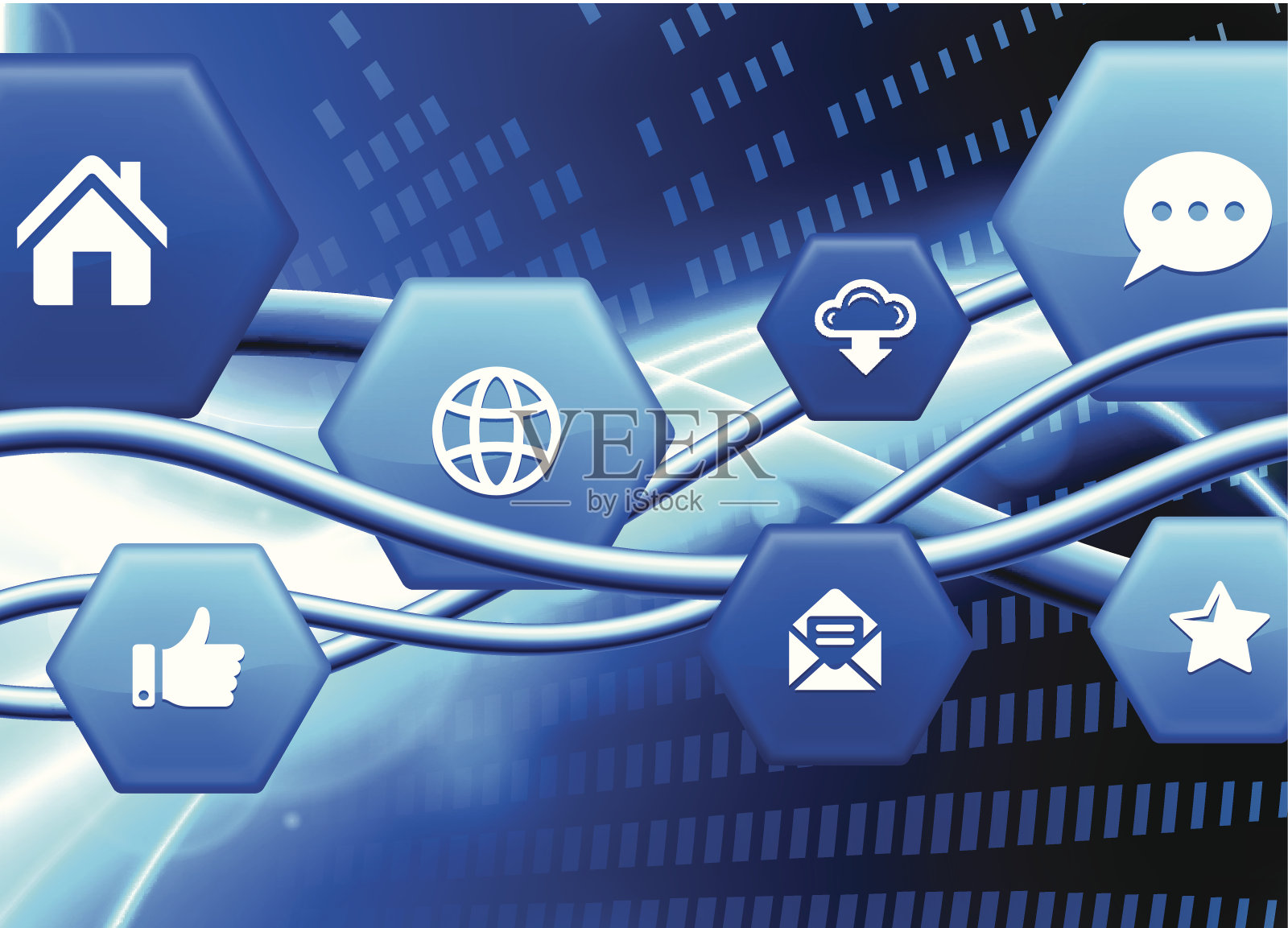 互联网背景与计算机版税免费矢量艺术插画图片素材