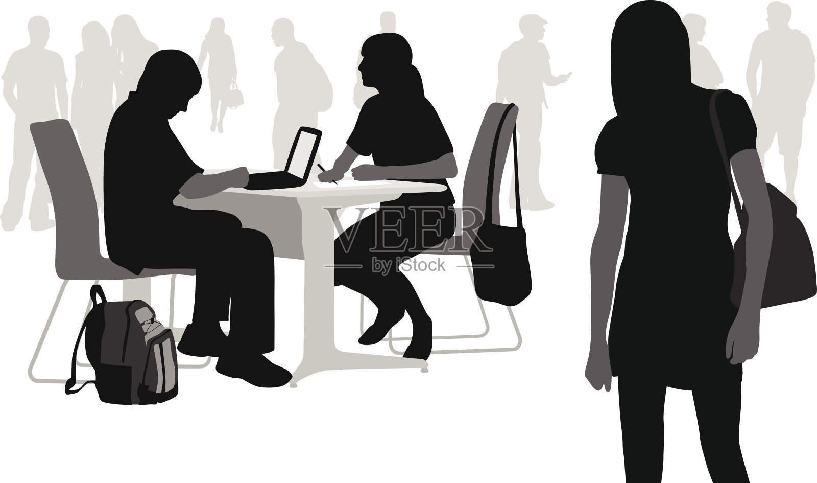 在校园学习插画图片素材