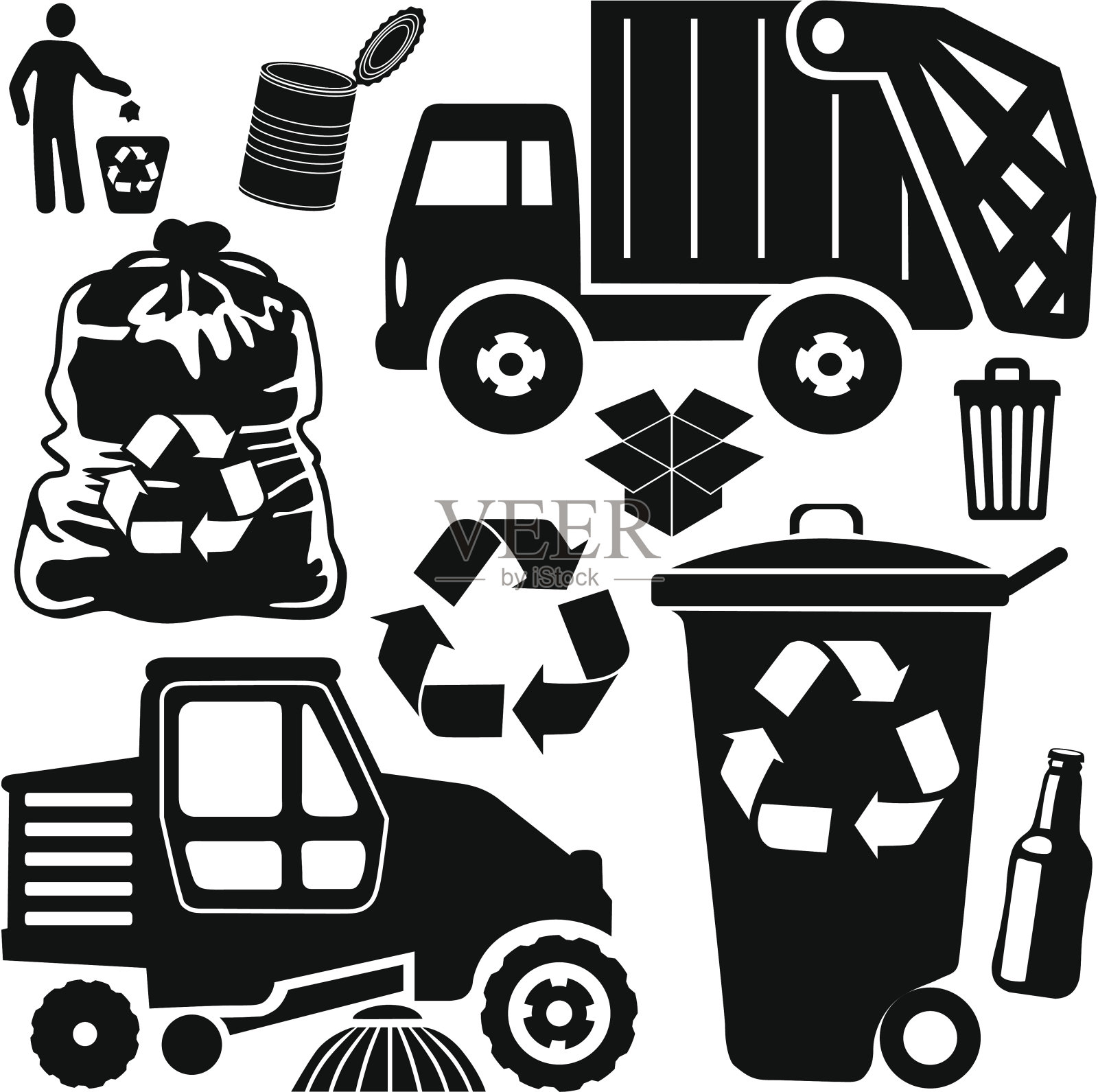 垃圾的一天插画图片素材