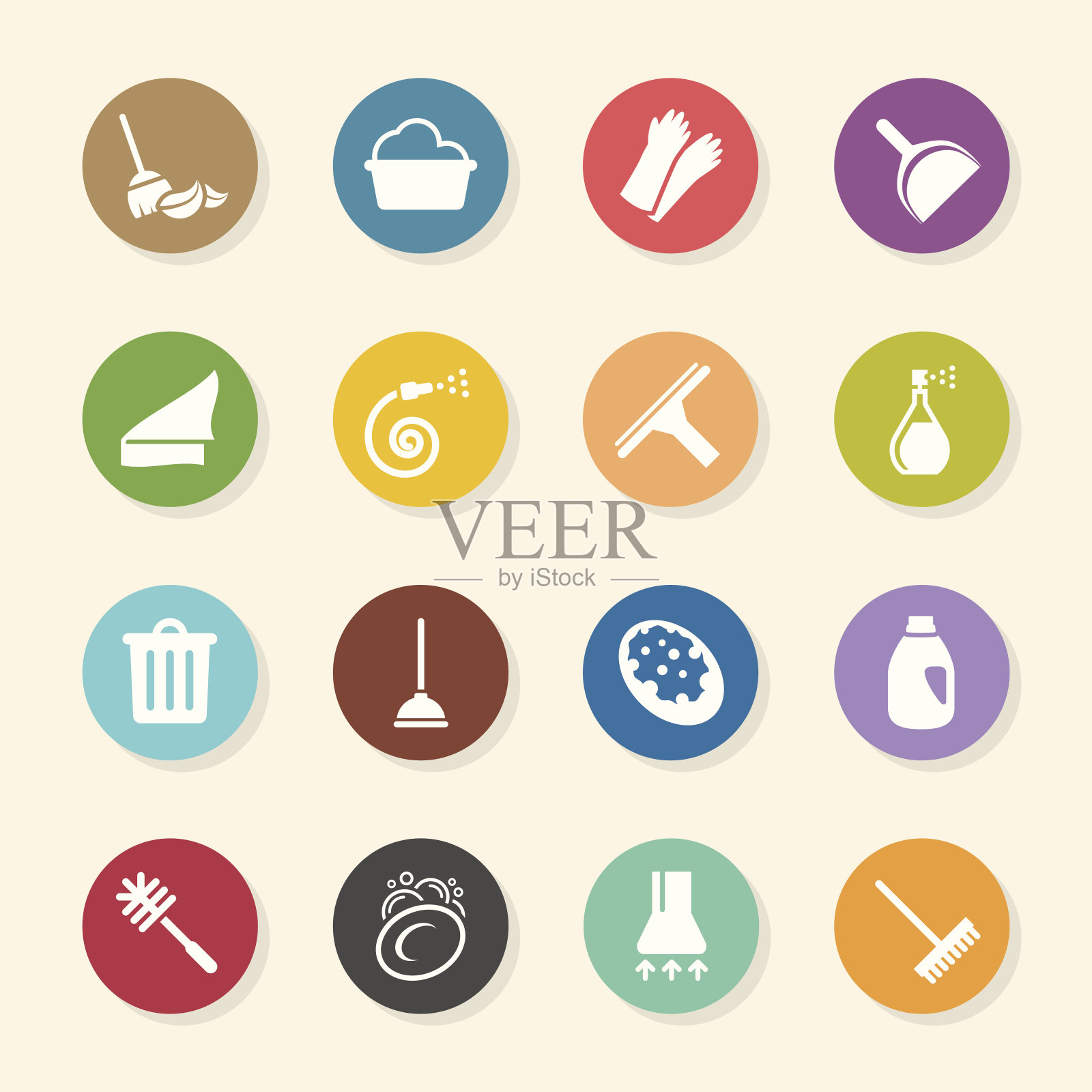 清洁图标-颜色圈系列图标素材