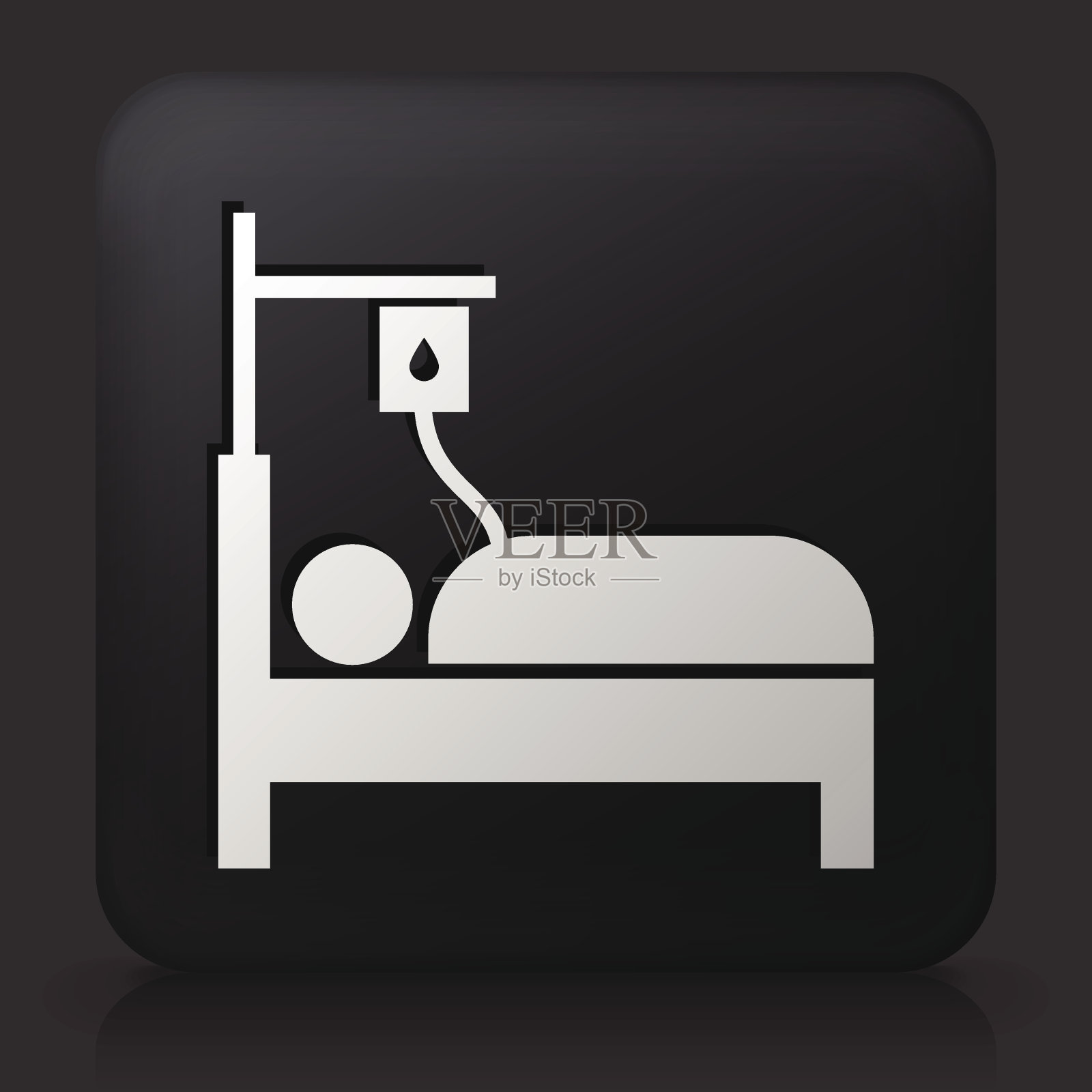 黑色方形按钮与献血插画图片素材