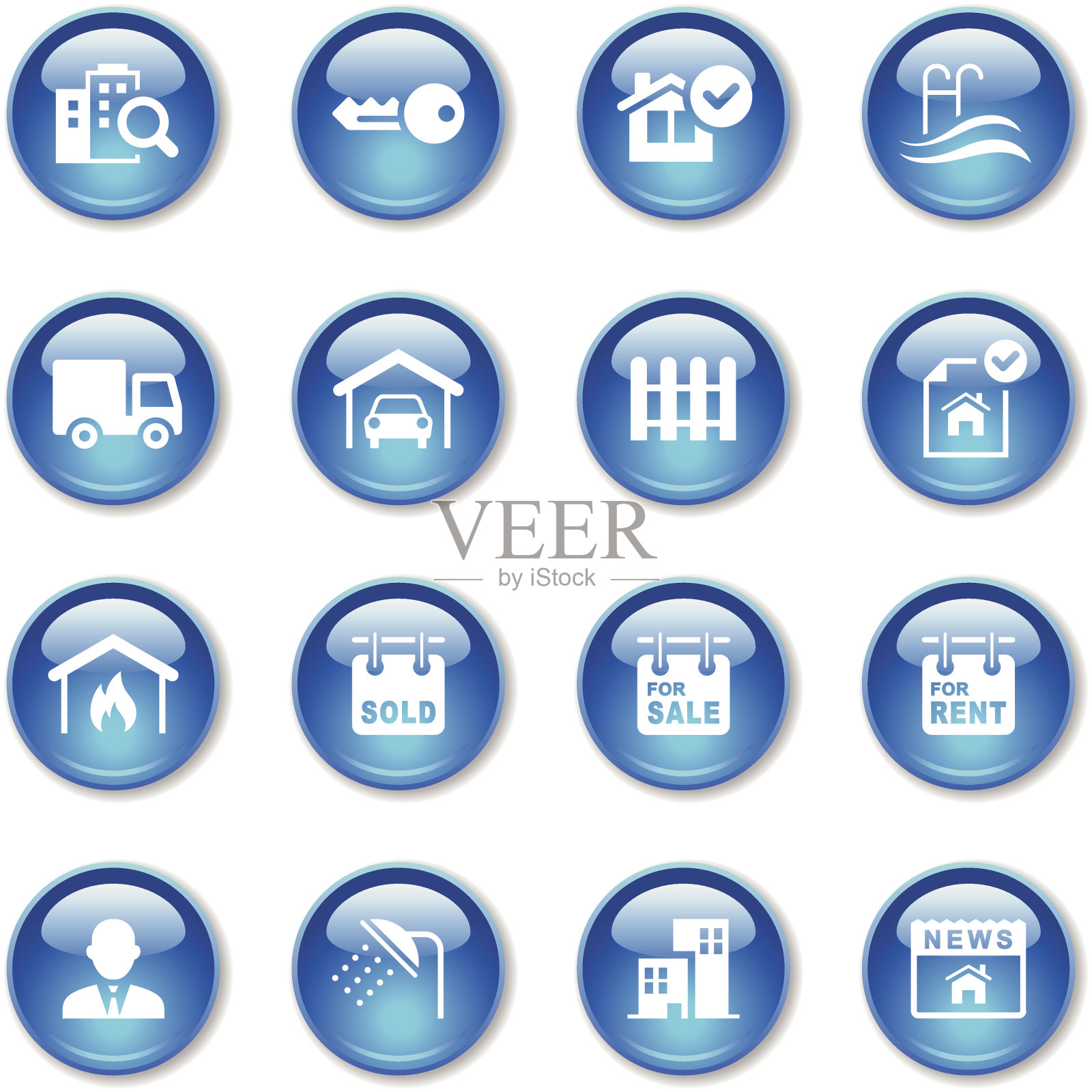 水晶图标设置|房地产图标素材