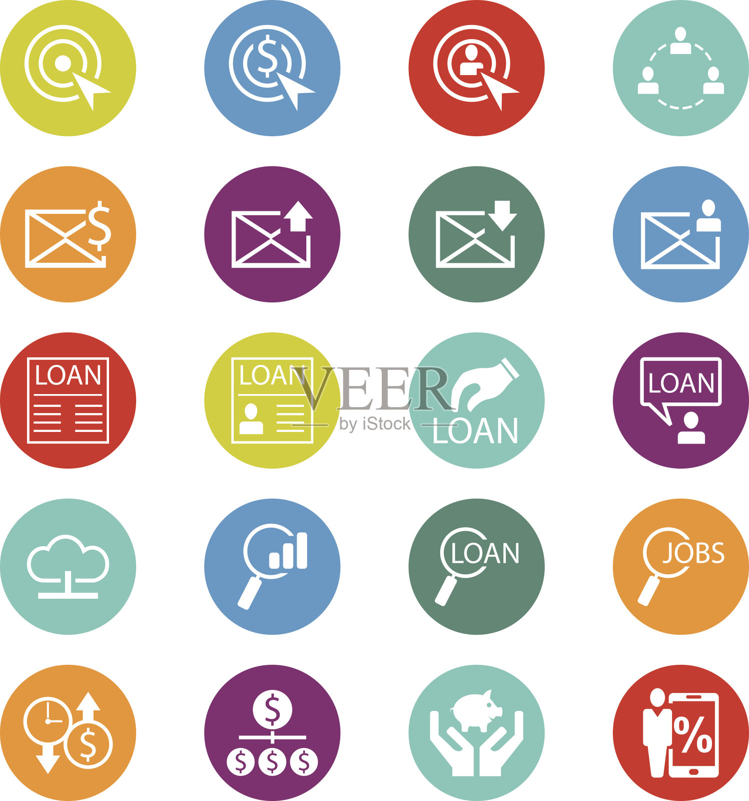 业务图标。矢量图插画图片素材