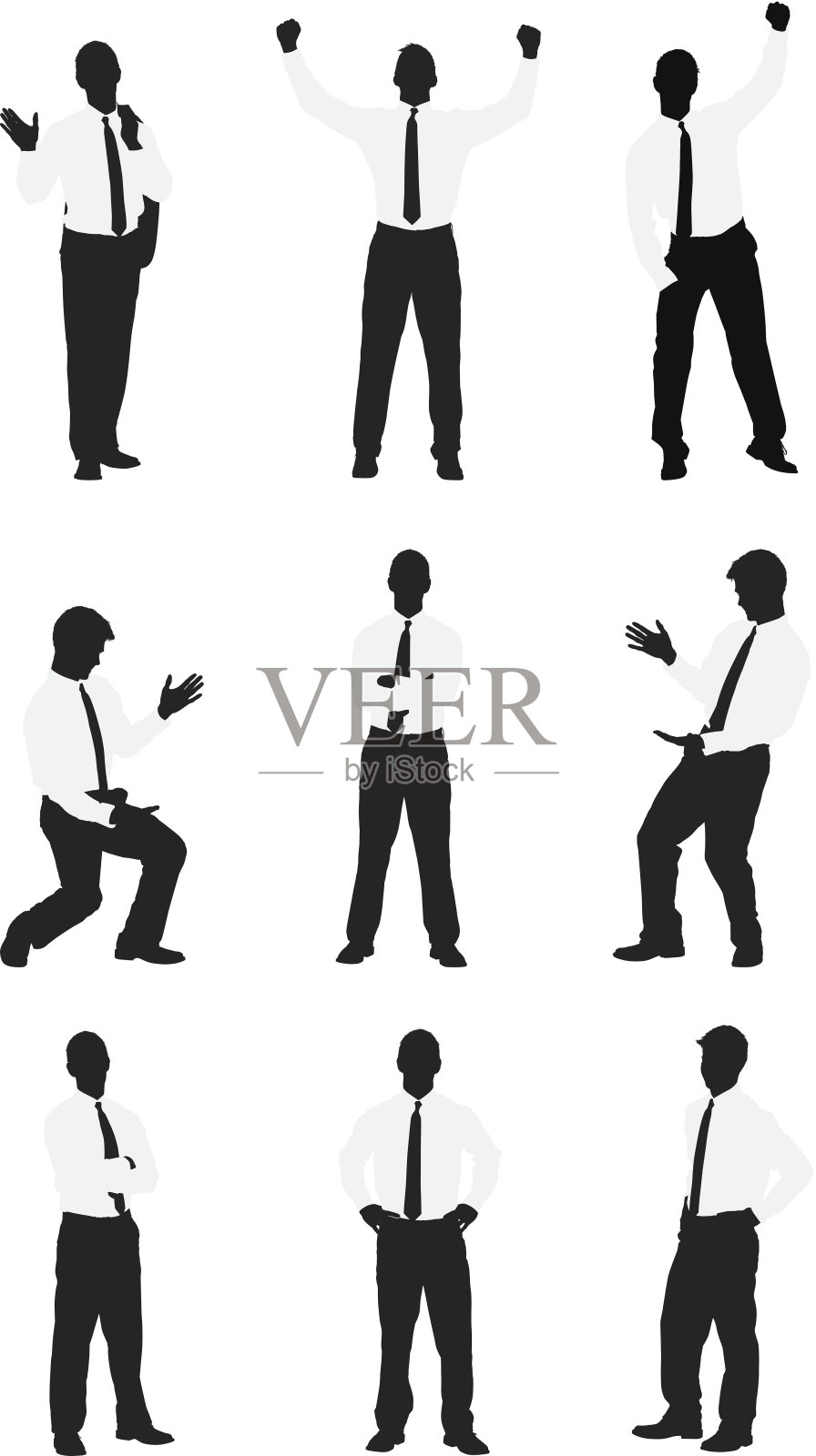 多幅商人打手势的图像插画图片素材