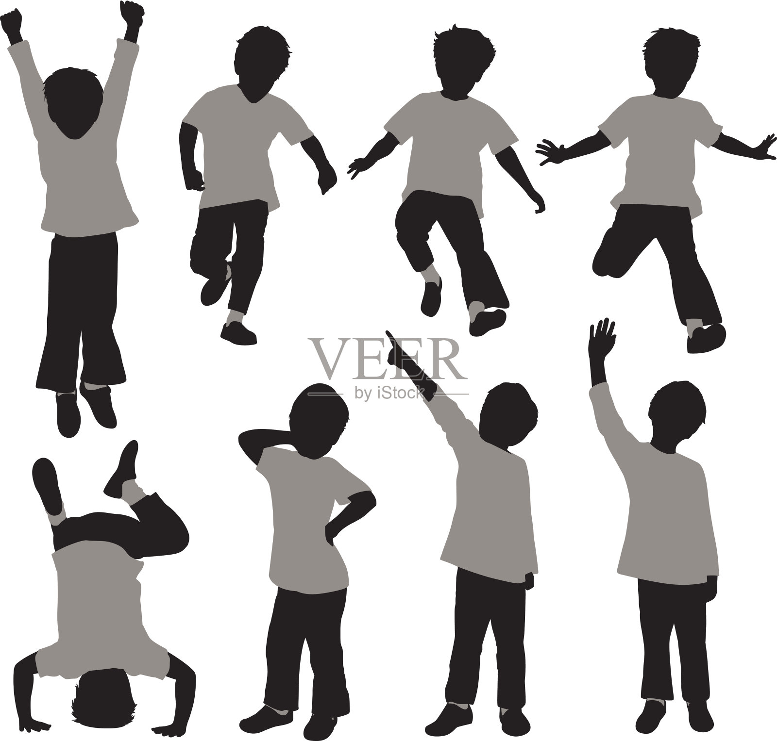 孩子的轮廓插画图片素材