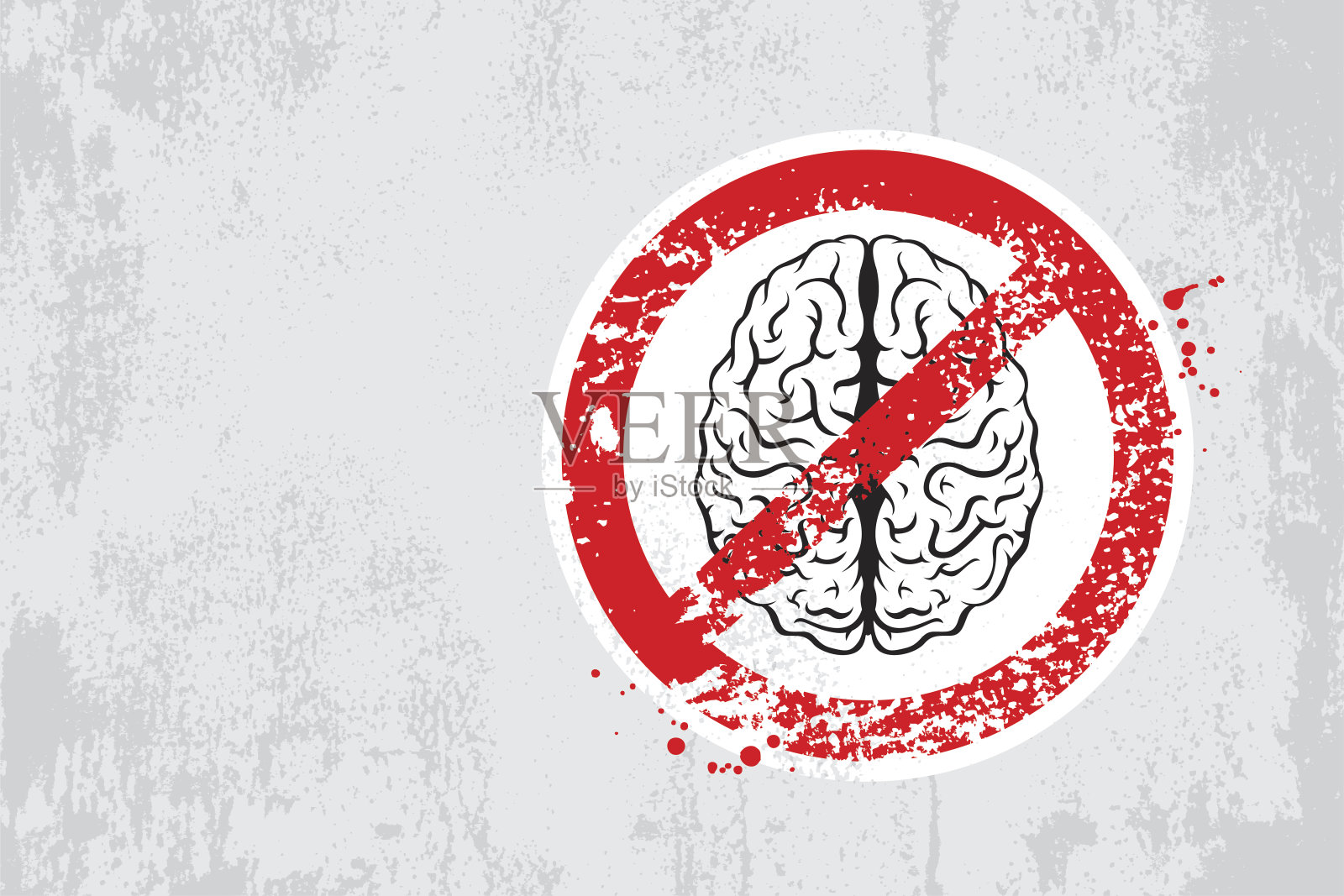 没有大脑垃圾的迹象插画图片素材