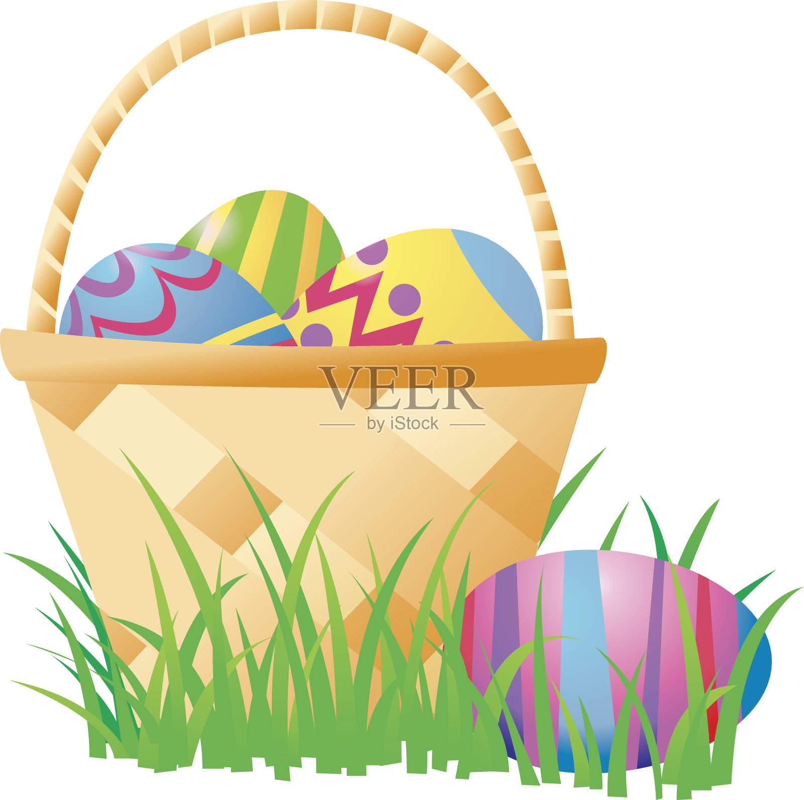 复活节篮子插画图片素材