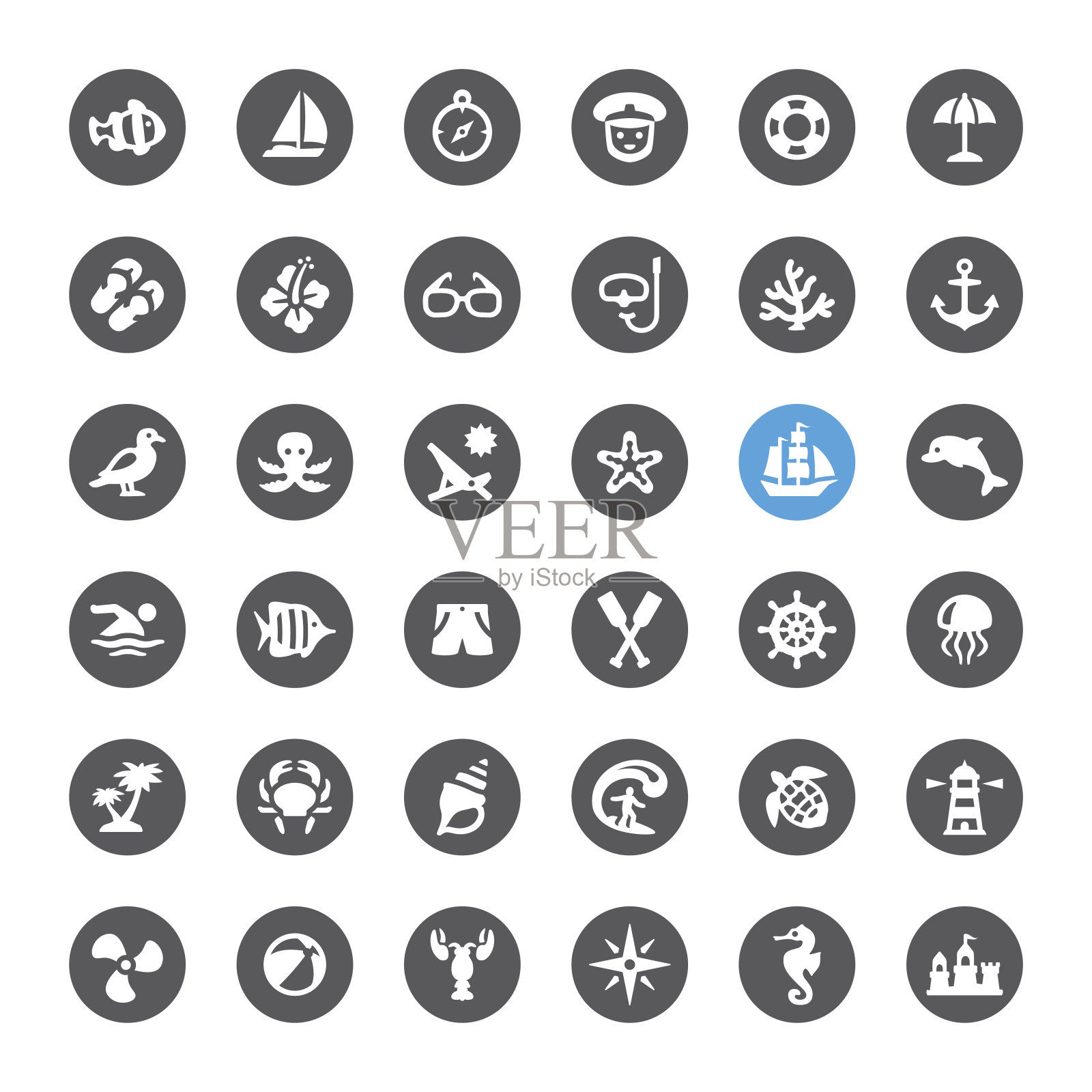 海军陆战队和海滩相关的矢量图标图标素材