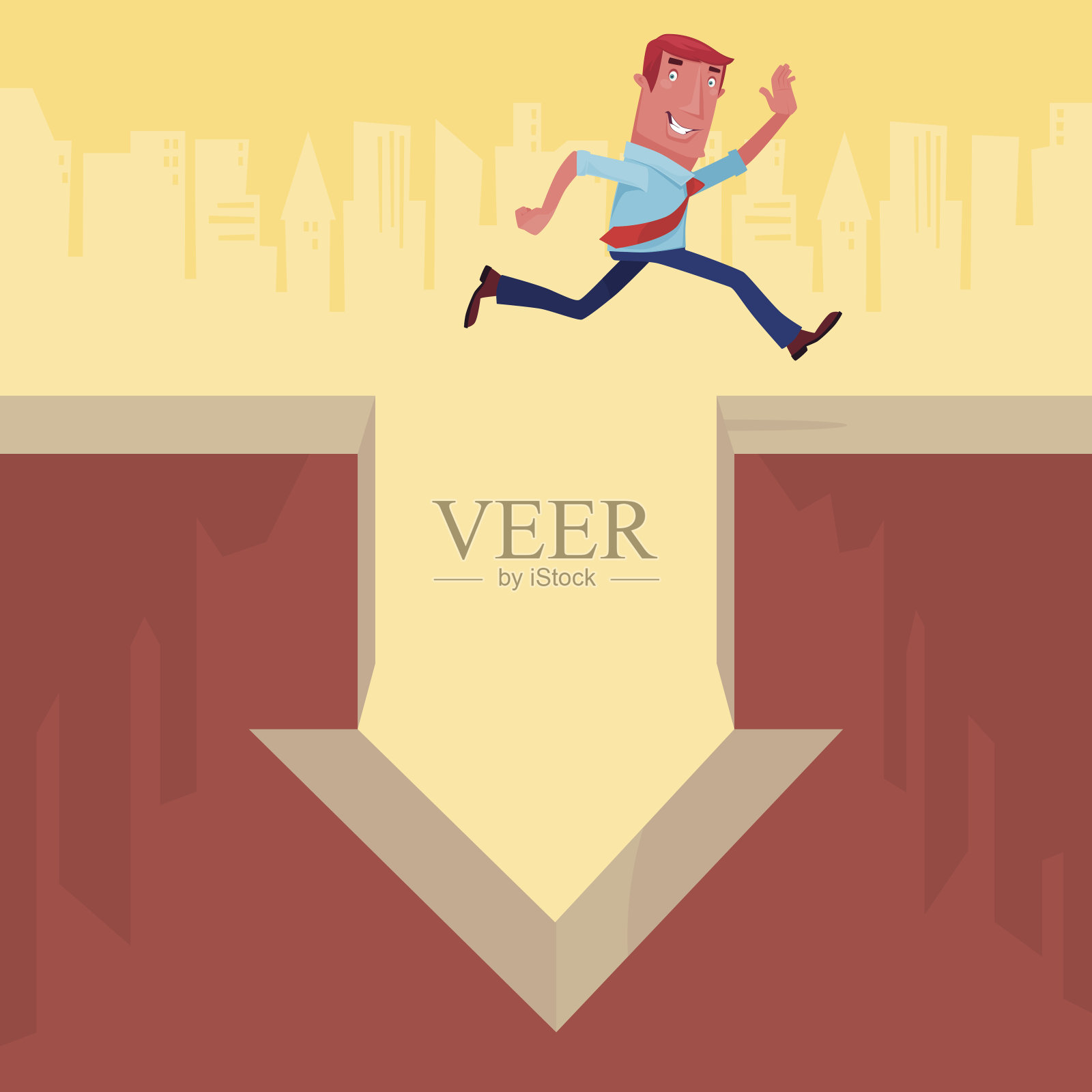 商人跳插画图片素材