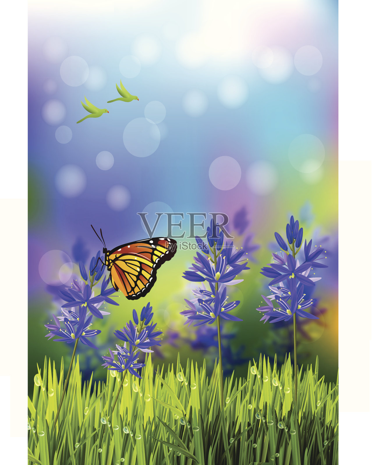 春天的背景插画图片素材