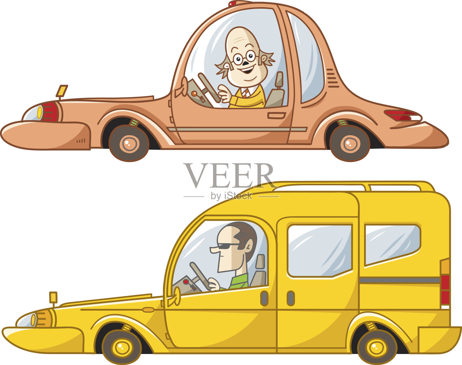 商业和轿车插画图片素材