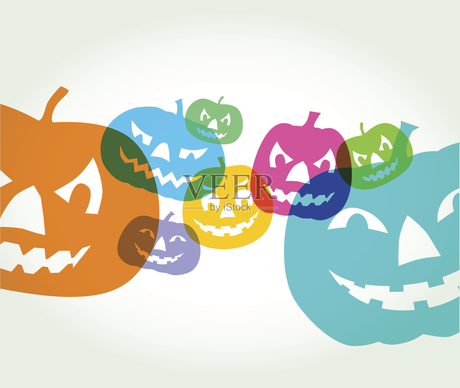 万圣节南瓜或杰克灯插画图片素材