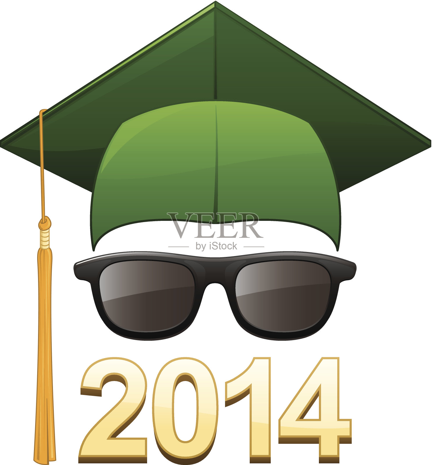 2014年毕业的太阳镜插画图片素材