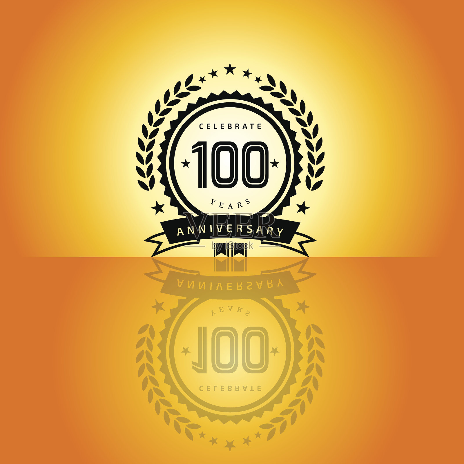 百年纪念会徽插画图片素材