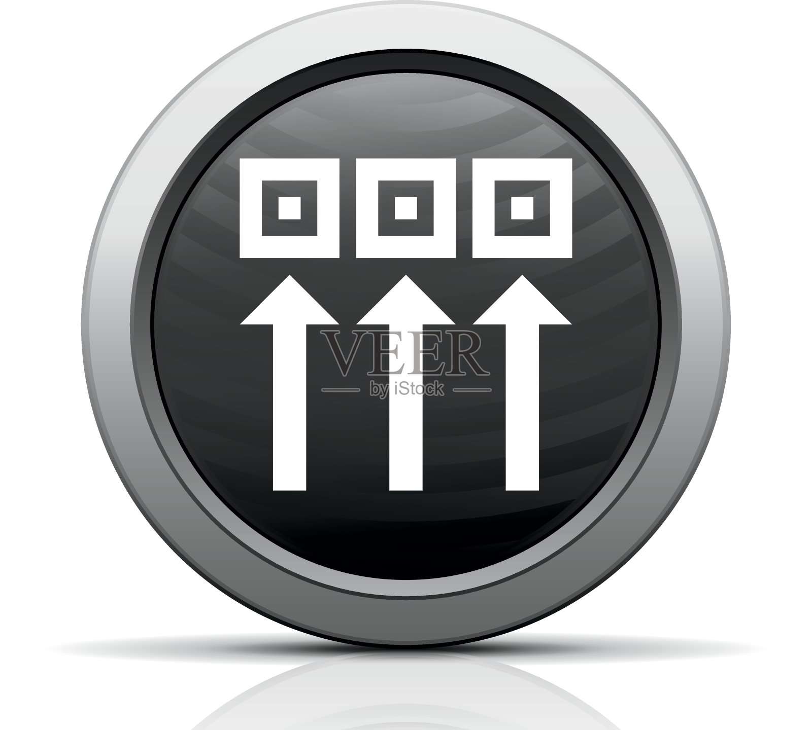 物流图标上的一个圆形按钮。图标素材