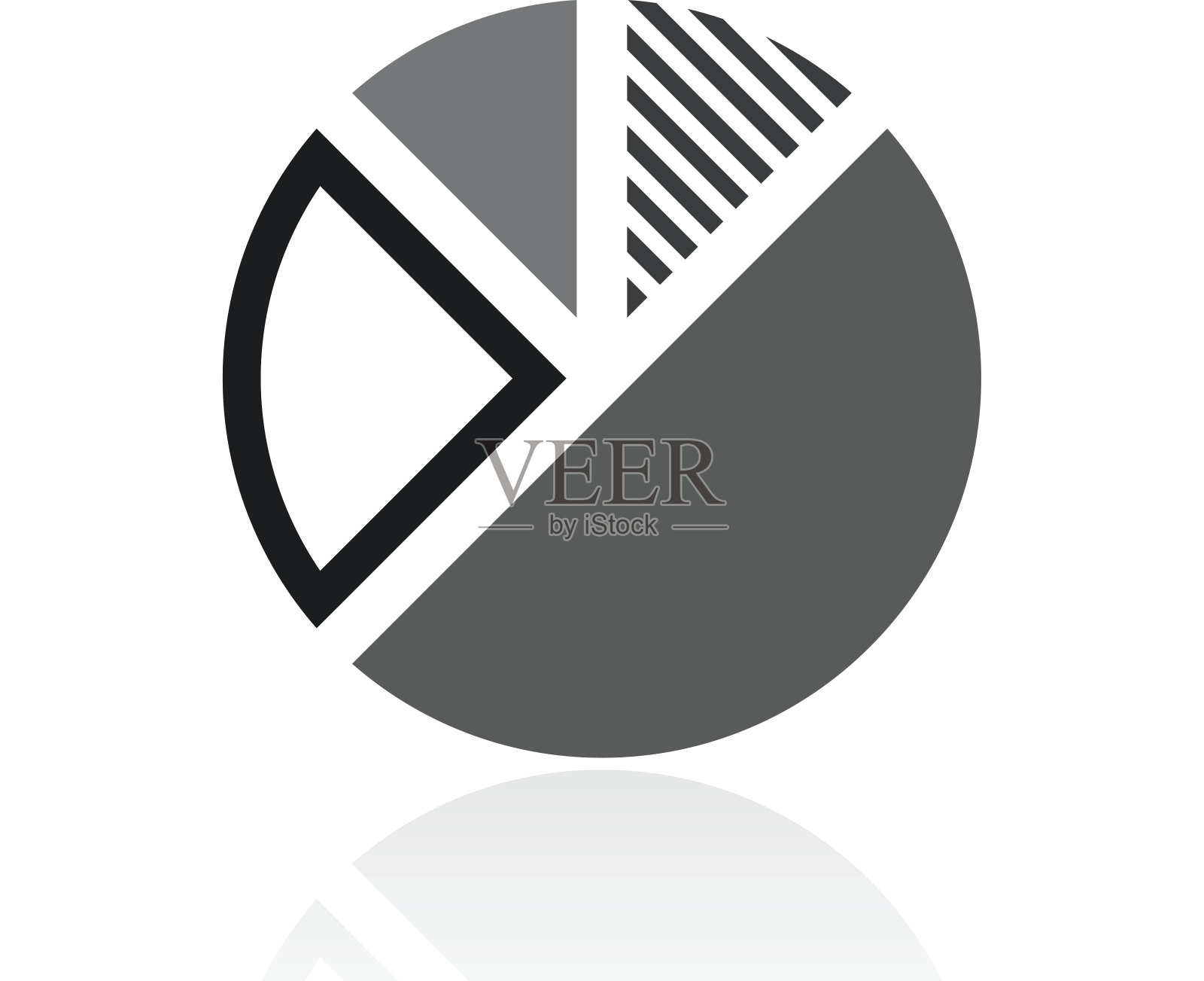 饼图图标上的白色背景。图标素材