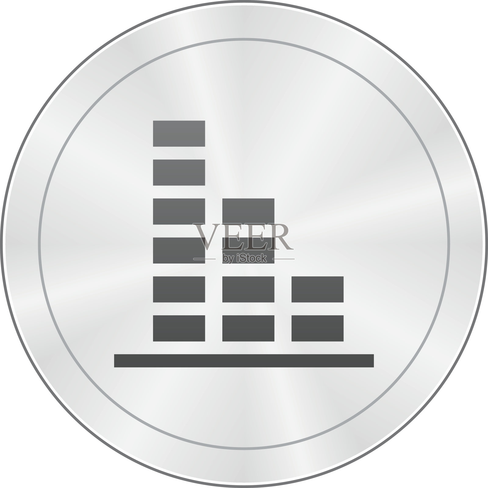 条形图图标上的圆形按钮。图标素材