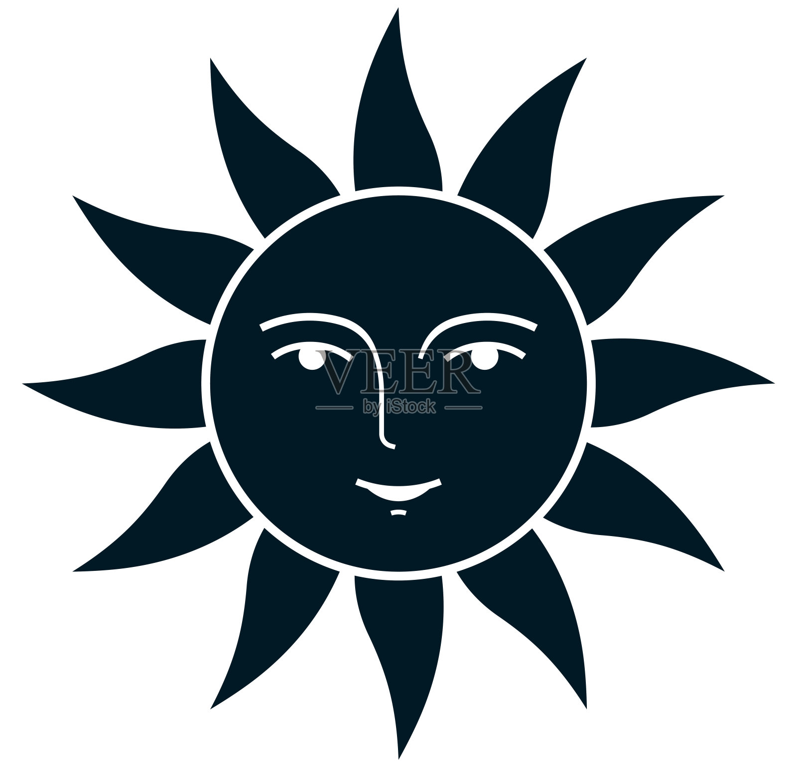 矢量复古太阳插图孤立在白色插画图片素材