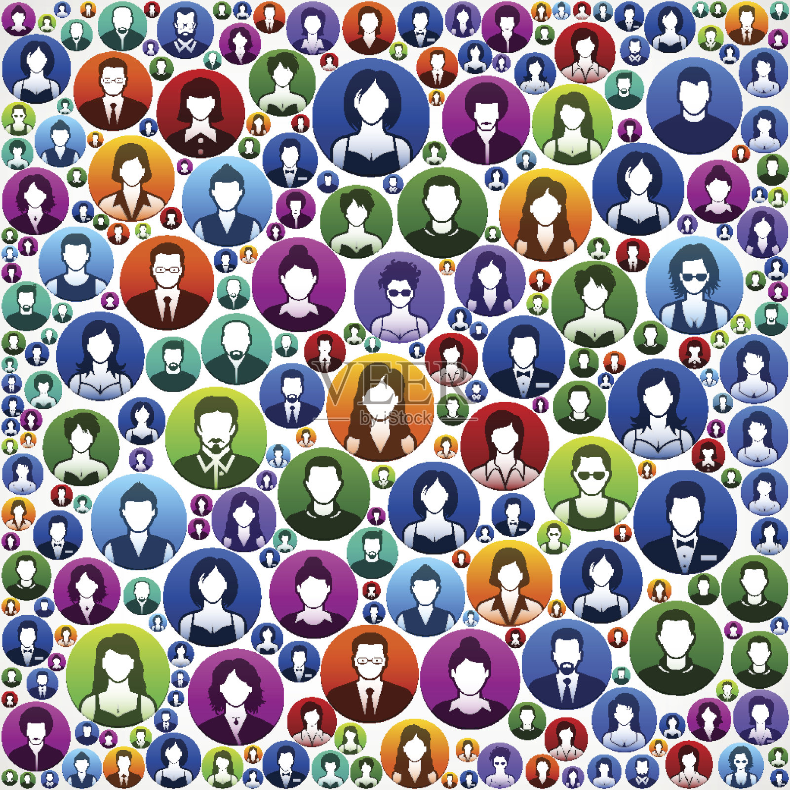 模式人面对社区和交流模式。插画图片素材