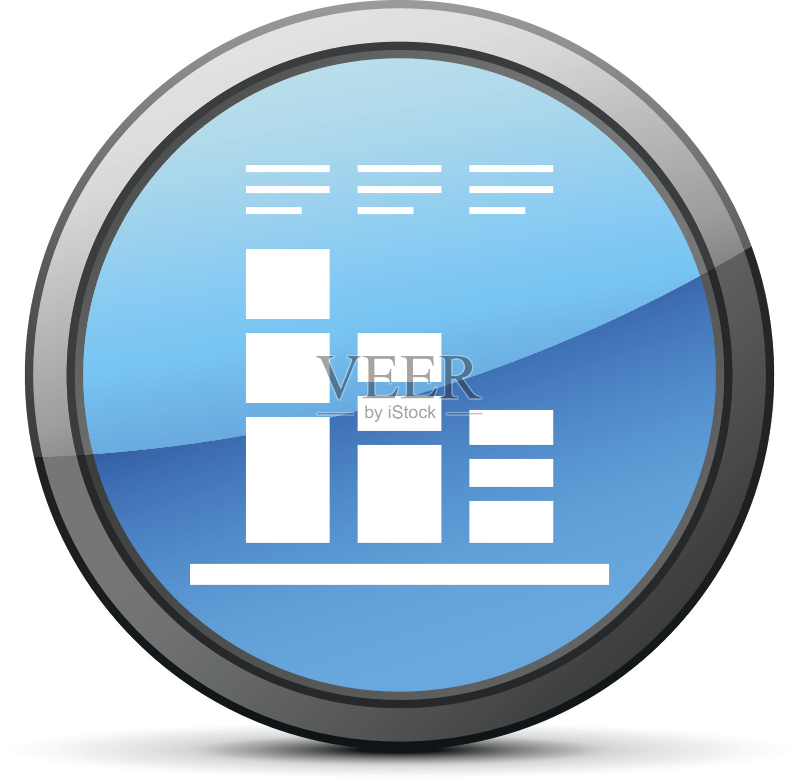 条形图图标上的圆形按钮。图标素材