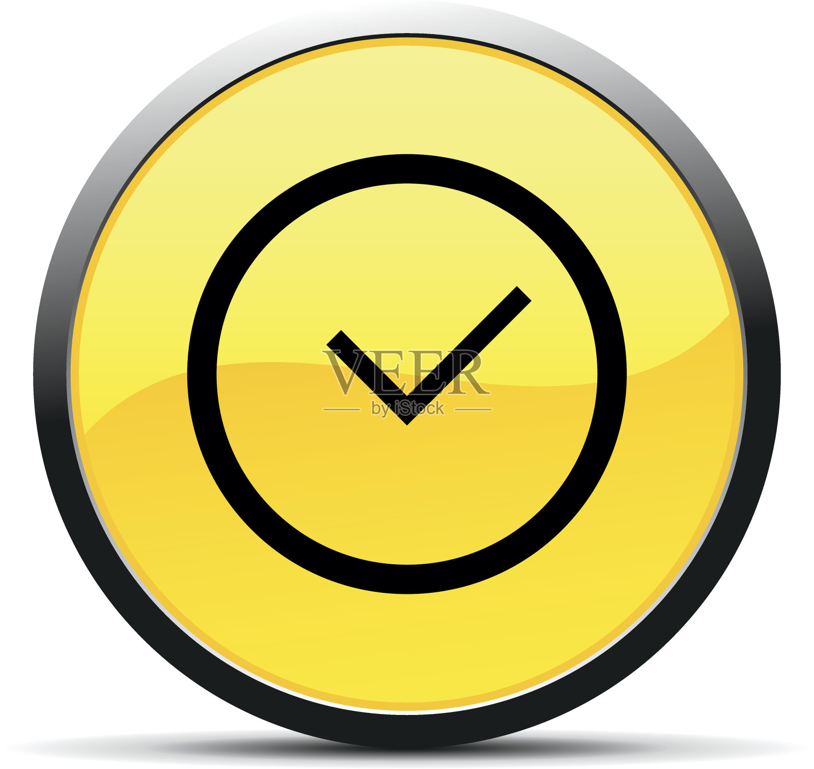 时钟图标上的圆形按钮。图标素材