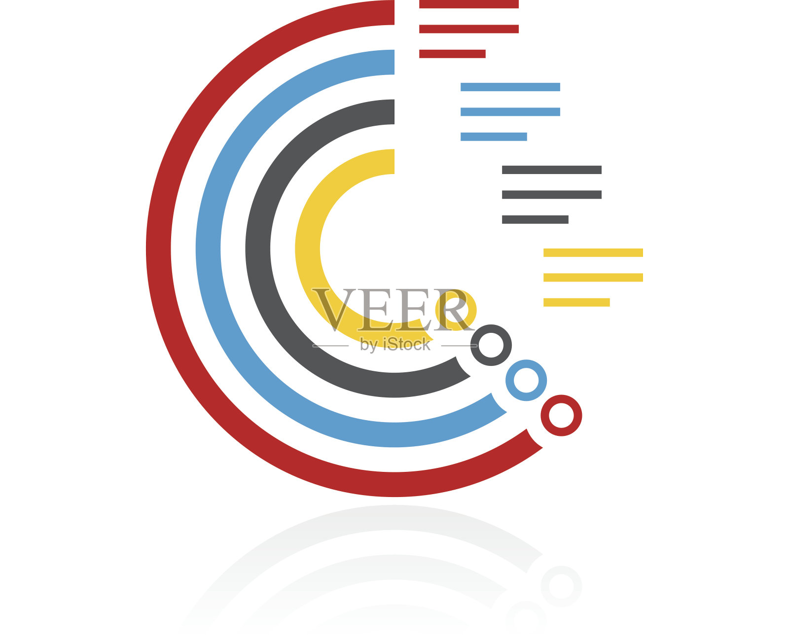 径向条形图图标上的白色背景。插画图片素材