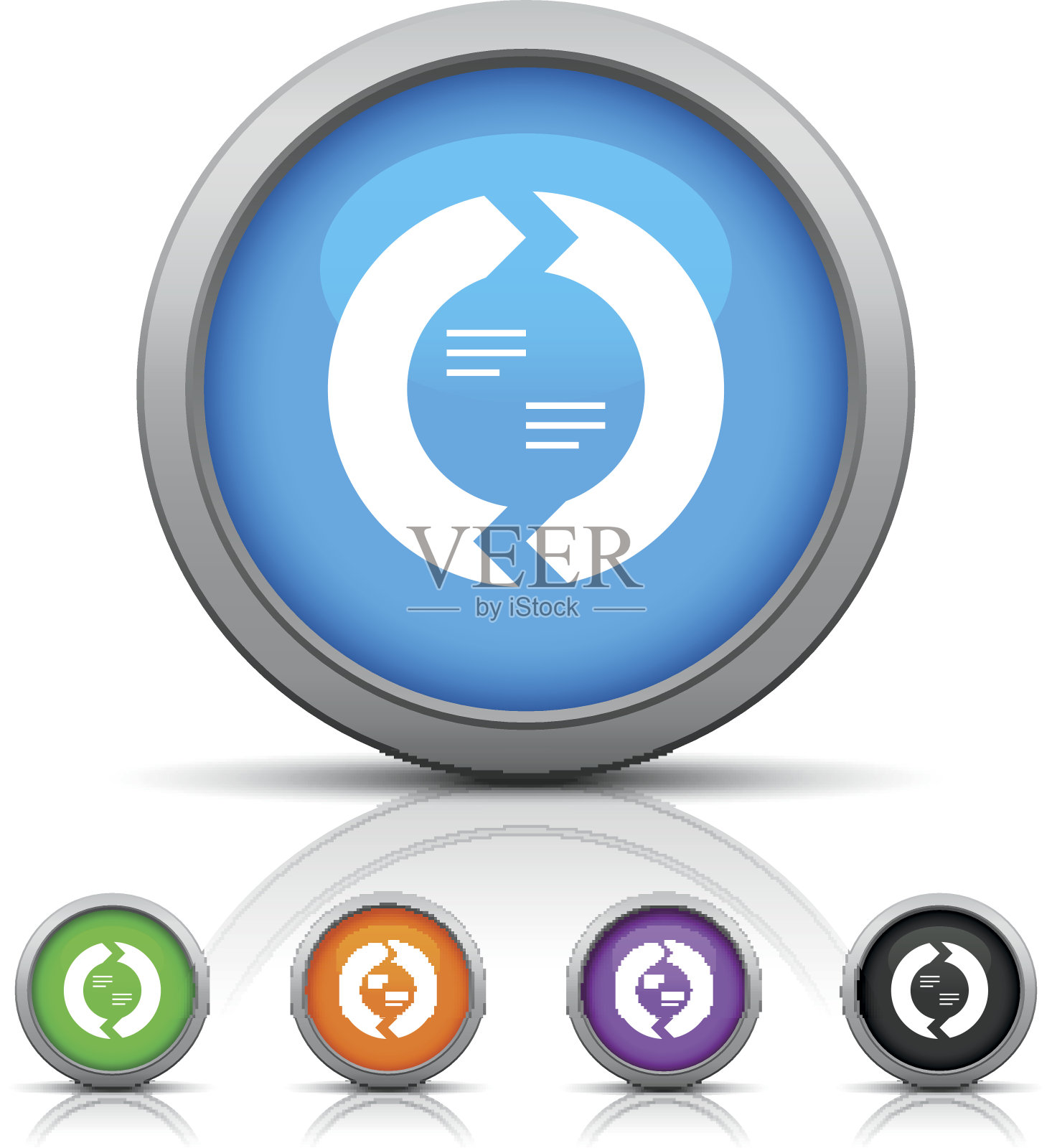 雪佛龙图表图标上的圆形按钮。图标素材