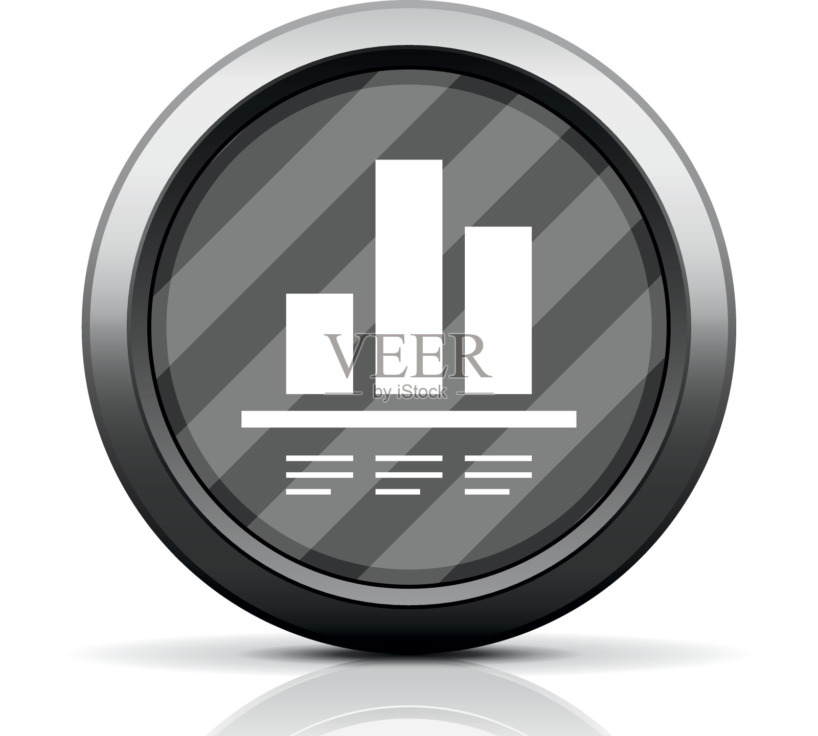 条形图图标上的圆形按钮。图标素材