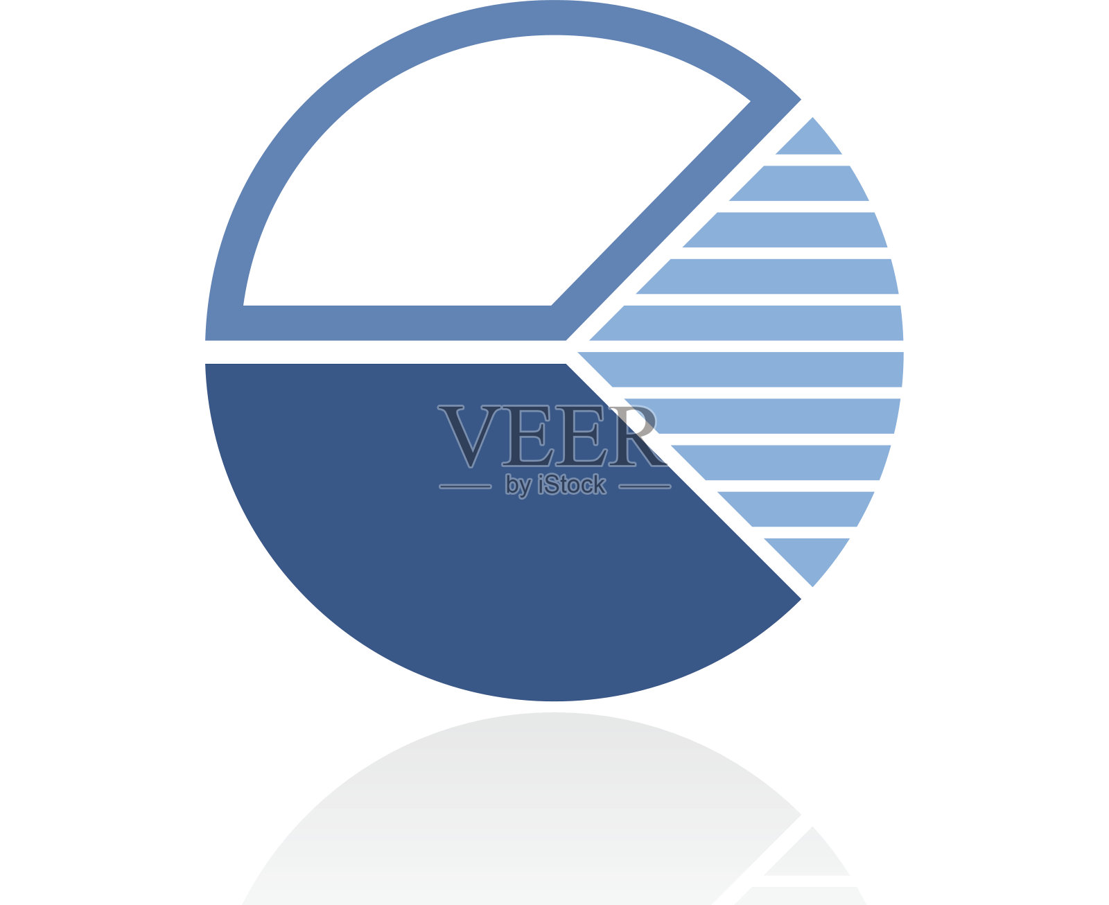 饼图图标上的白色背景。插画图片素材