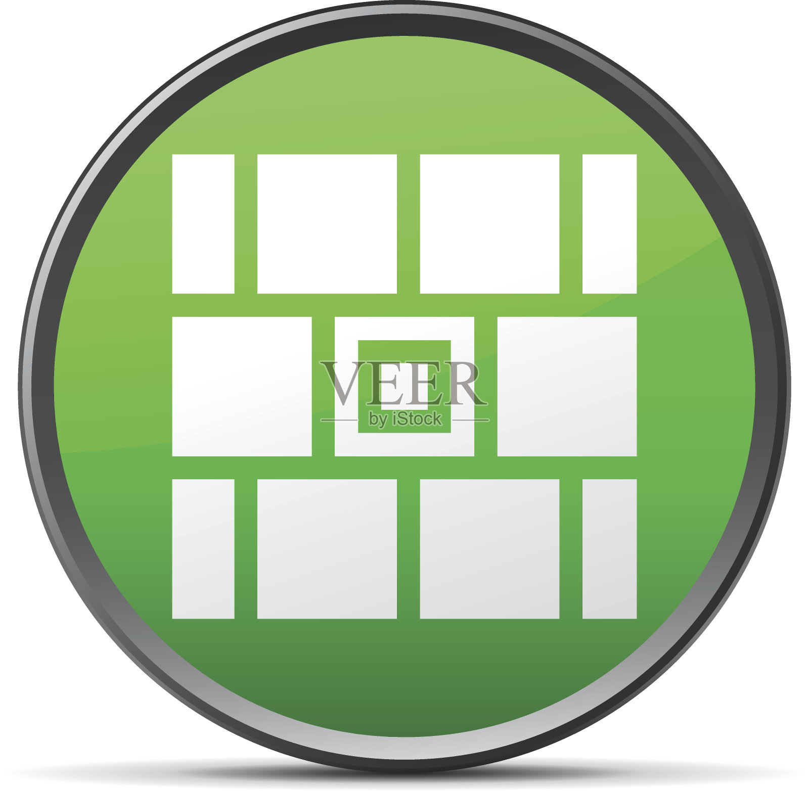 圆形按钮上的墙壁图标。图标素材