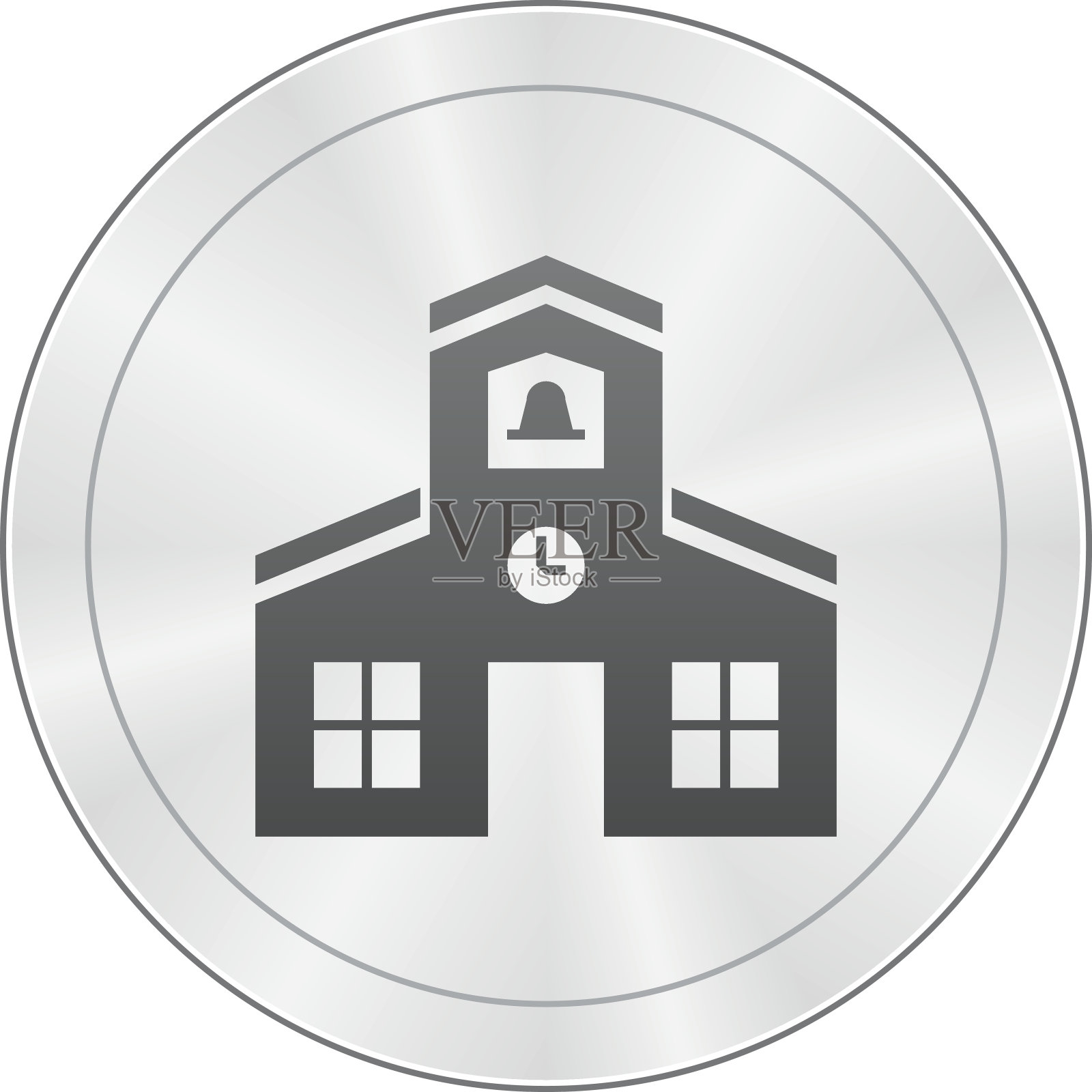 校舍图标上有一个圆形的按钮。设计元素图片