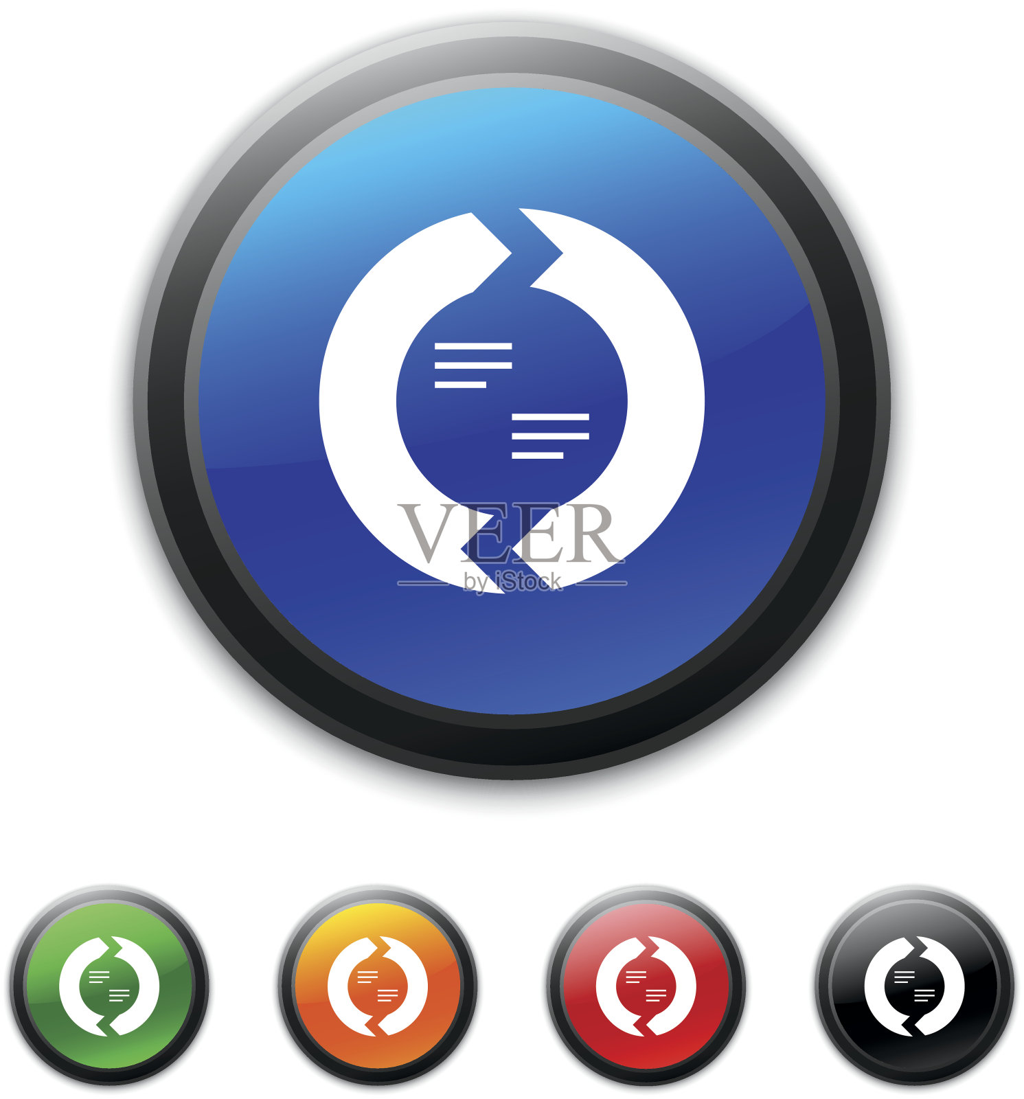 雪佛龙图表图标上的圆形按钮。图标素材